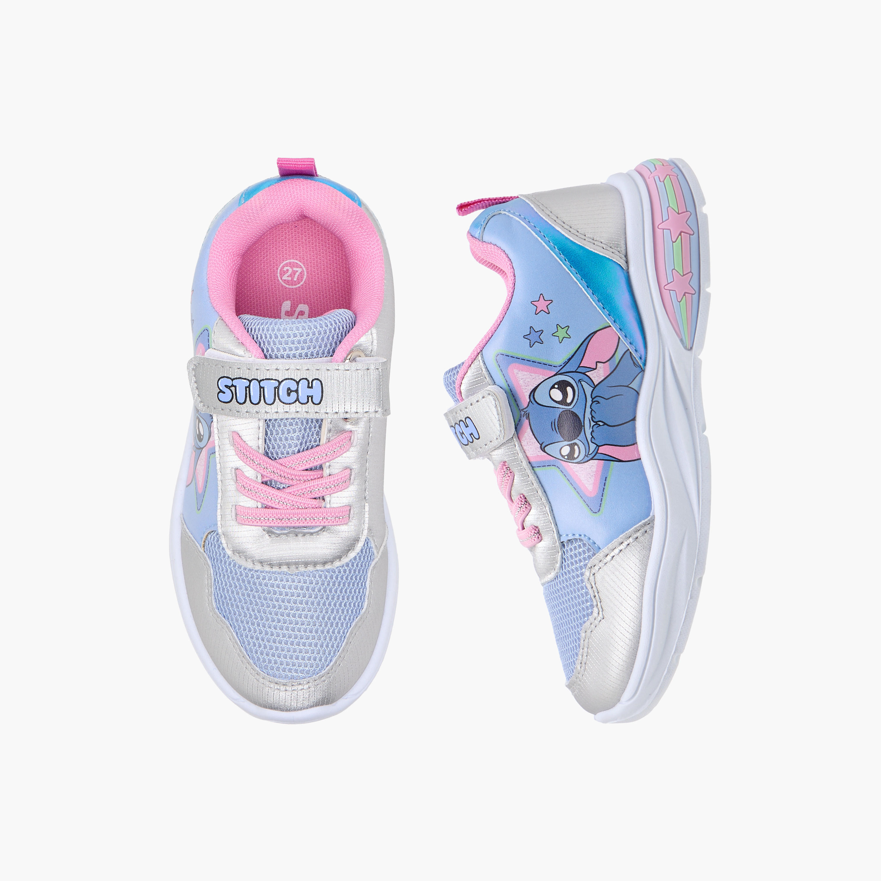 حذاء سنيكرز مضيء بطبعات ستيتش وشريط إغلاق من ديزني-girls-shoes-sneakers-image-1