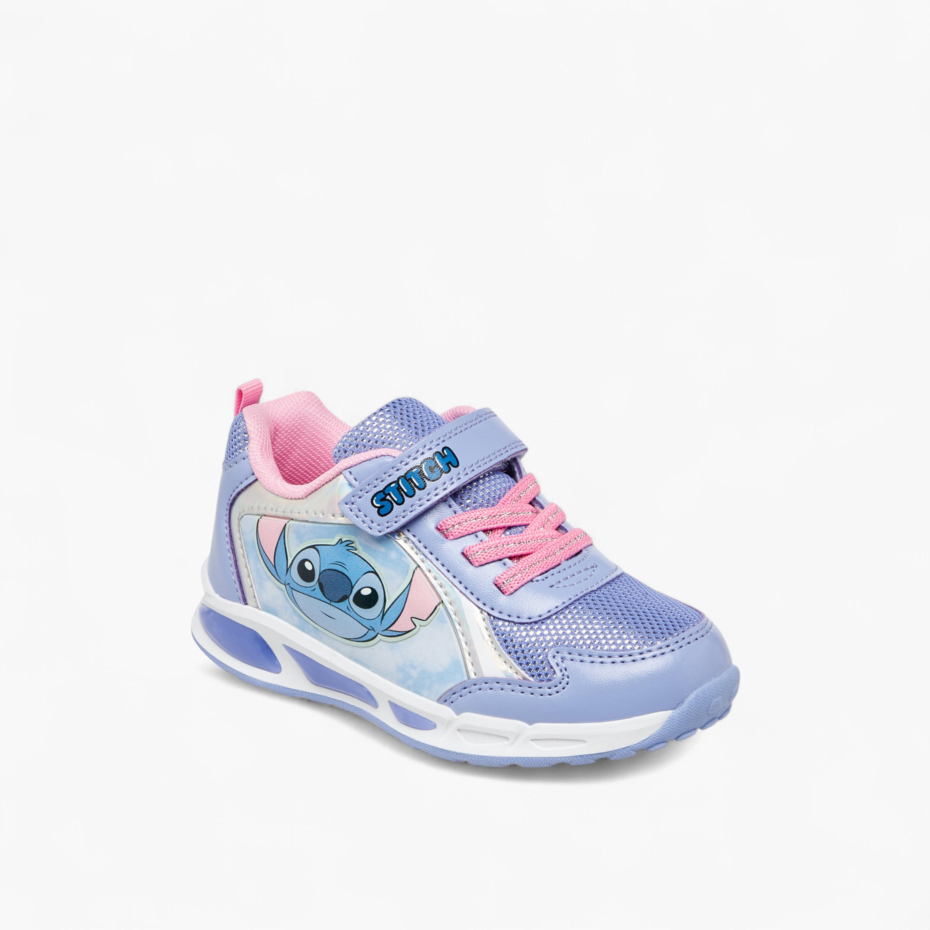 Disney Stitch Print Light-Up Sneakers with Hook and Loop Closure-girls-shoes-sneakers-image-2