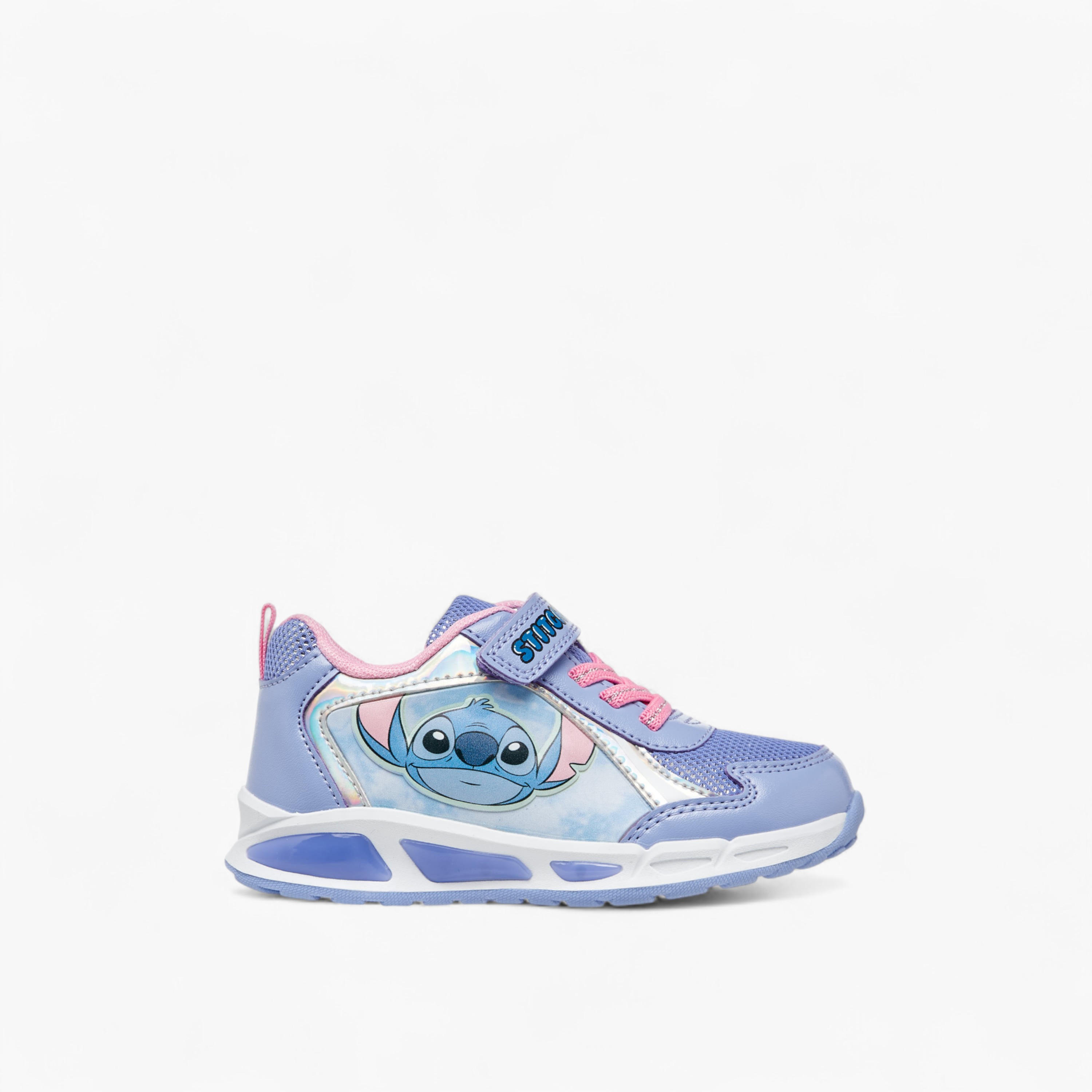 Disney Stitch Print Light-Up Sneakers with Hook and Loop Closure-girls-shoes-sneakers-image-3