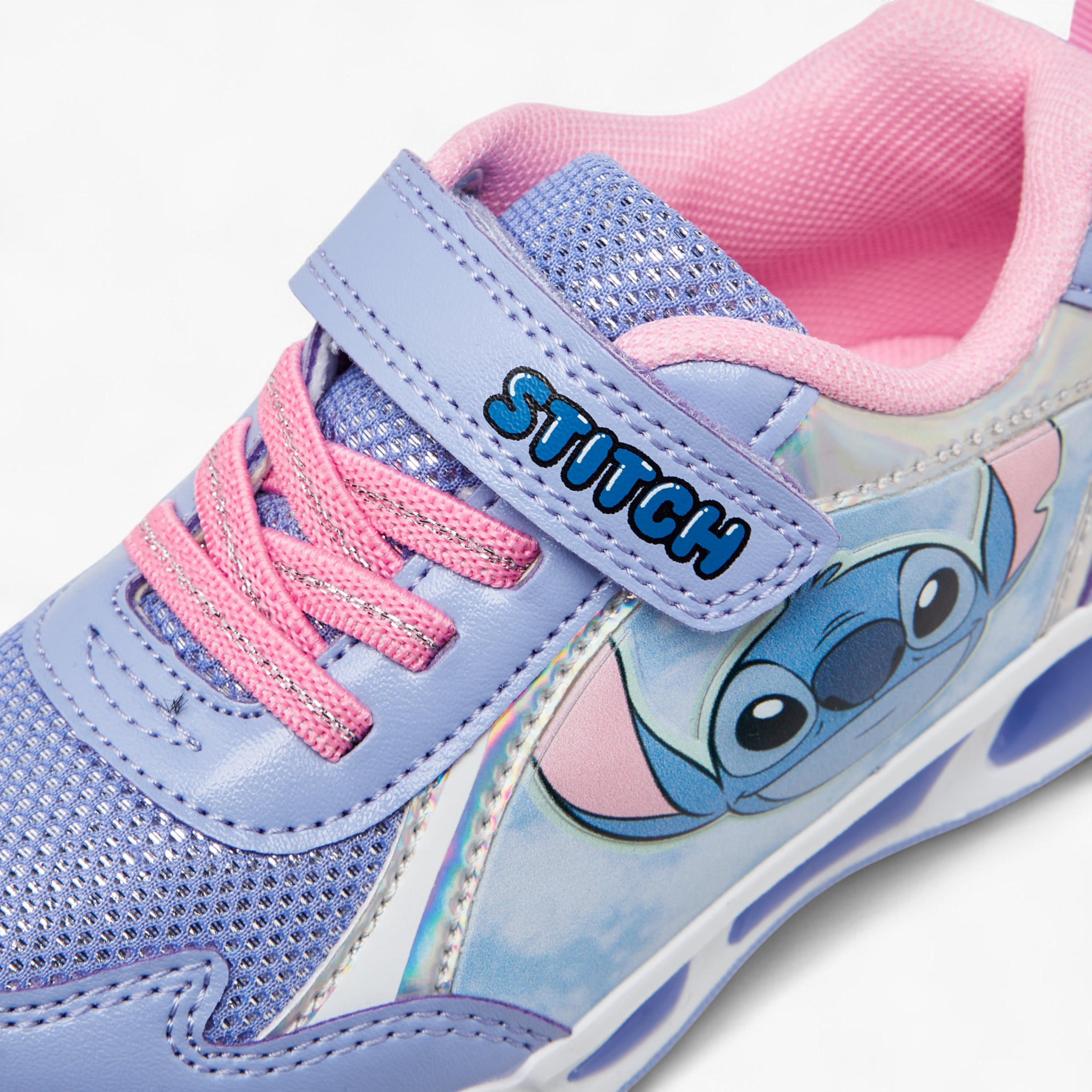 Disney Stitch Print Light-Up Sneakers with Hook and Loop Closure-girls-shoes-sneakers-image-5
