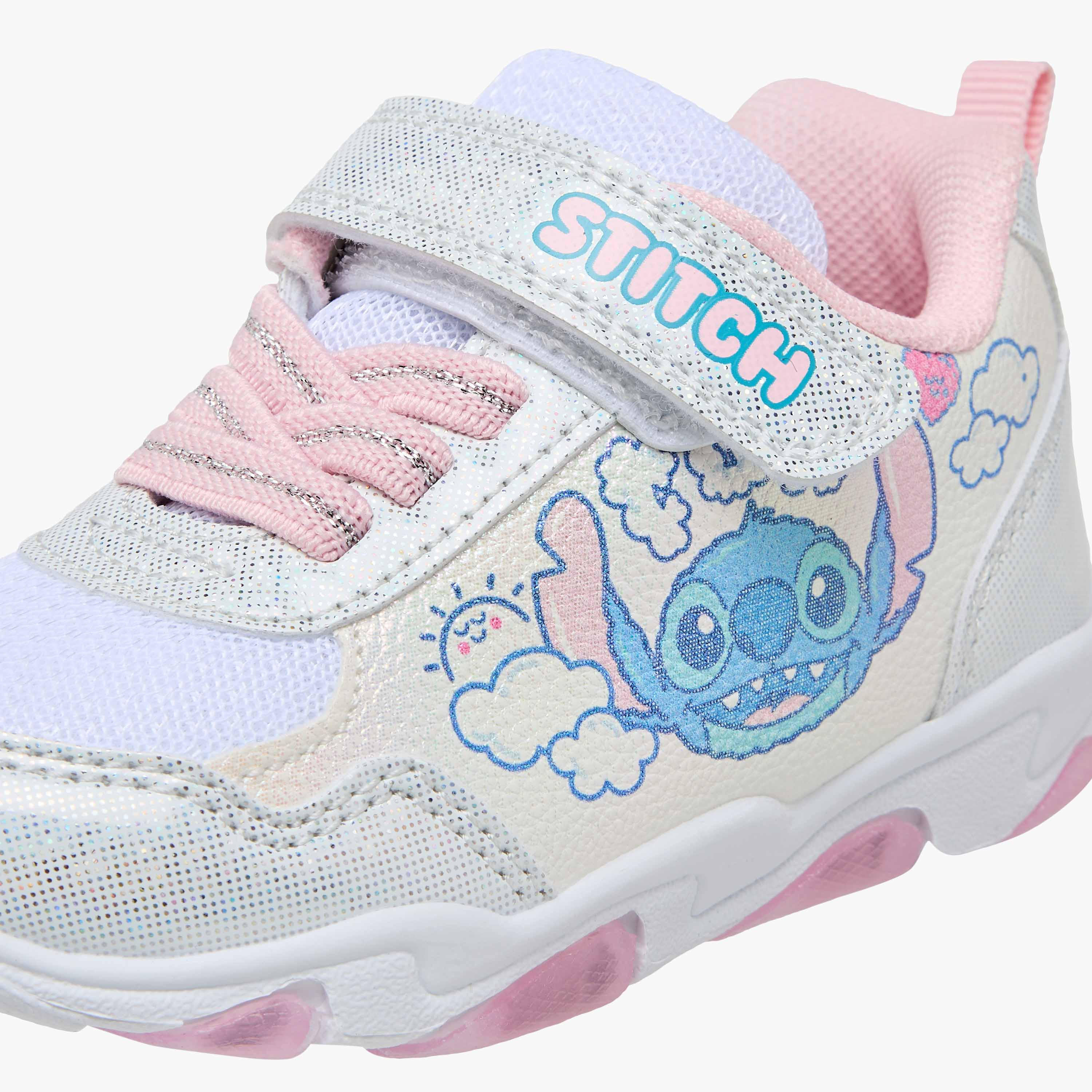 Disney Stitch Print Light-Up Sneakers with Hook and Loop Closure-girls-shoes-sneakers-image-5