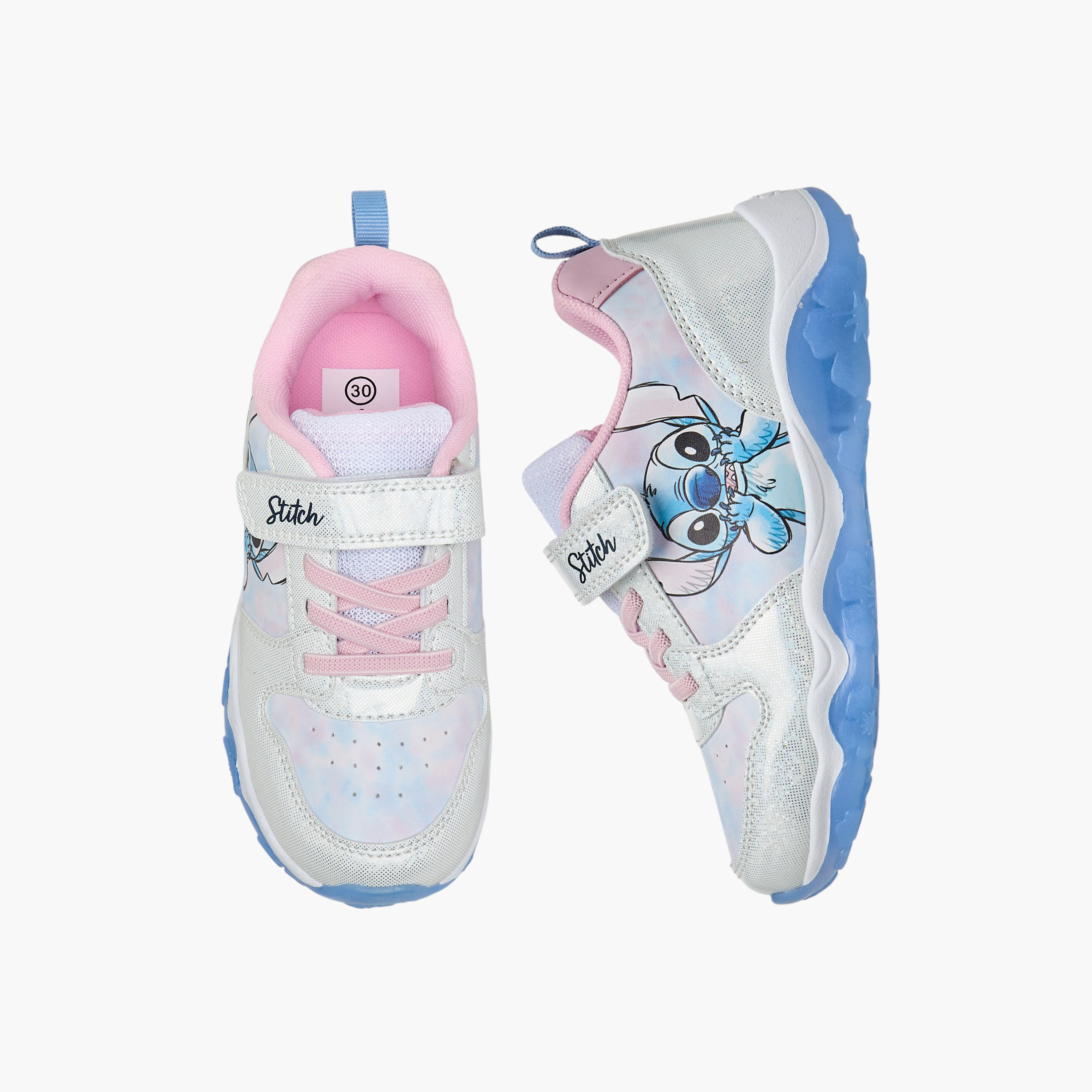 Disney Girls Stitch Print Light-Up Ankle Sneakers-girls-shoes-sneakers-image-1