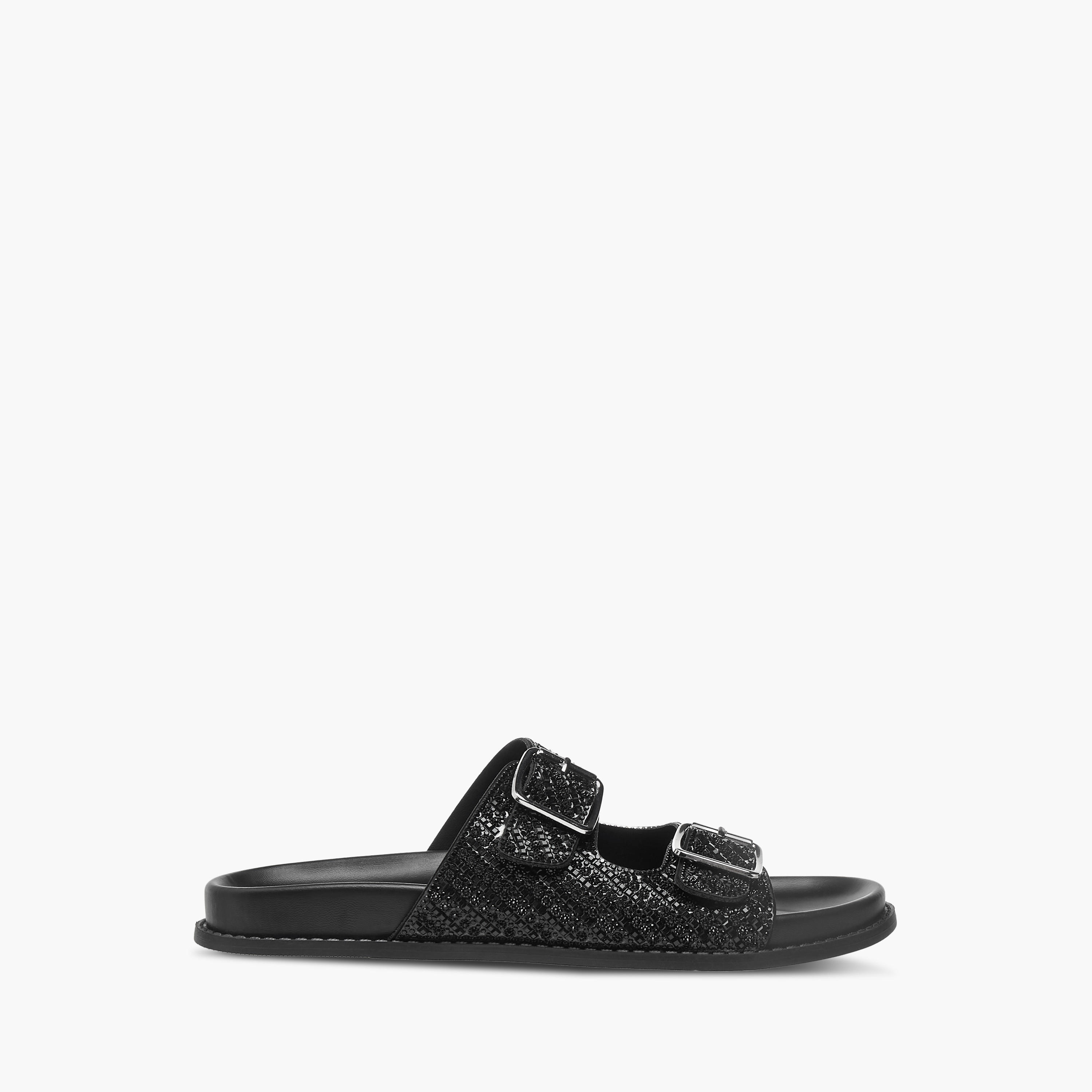 Flora Bella Embellished Slip-On Sandals with Buckle Accent-women-shoes-flats-sandals-image-2