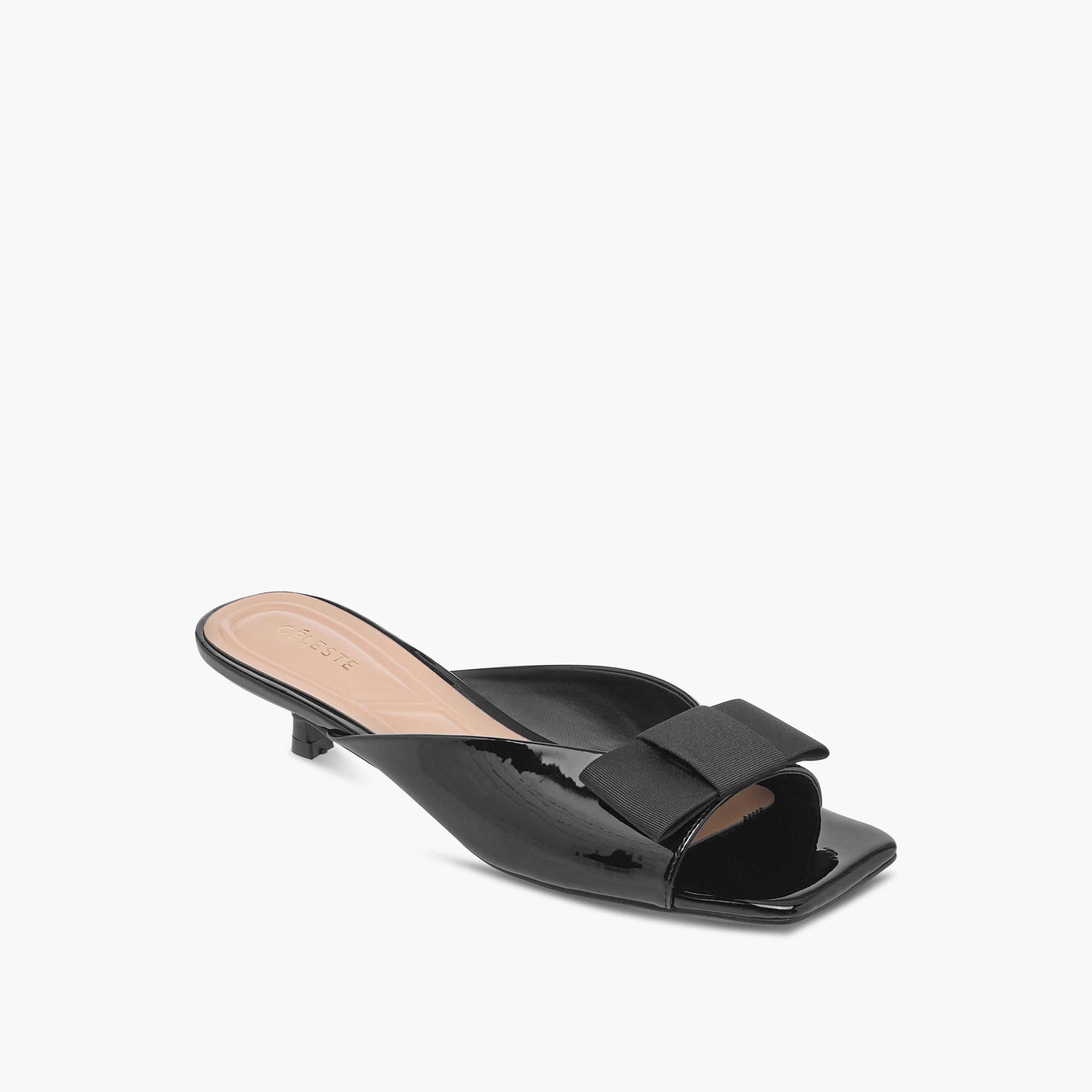 Celeste Women's Bow Applique Slip-On Sandals with Kitten Heels-women-shoes-sandals-heeled-image-2