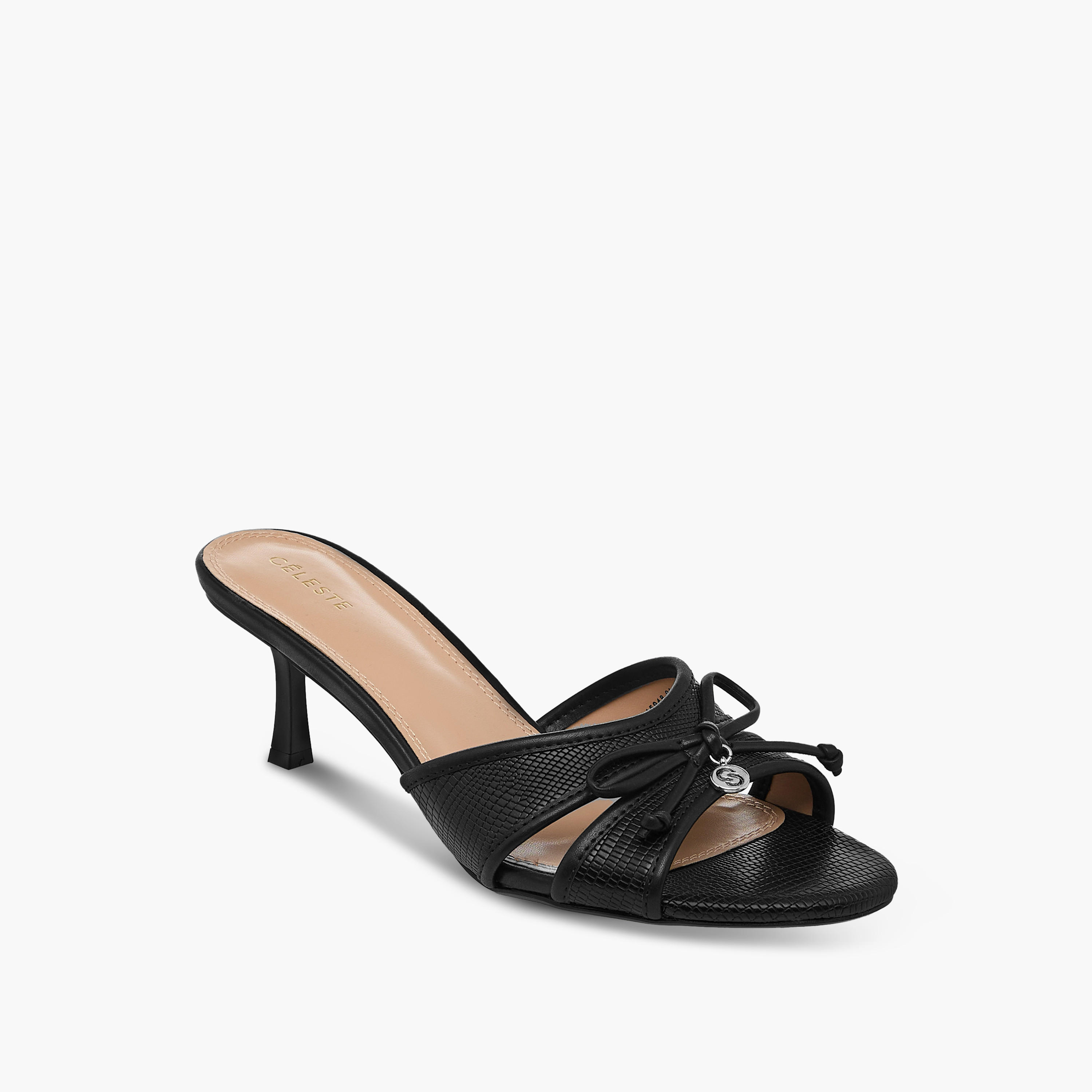 صندل بتفاصيل فيونكة سهل الارتداء مع كعب مدبب للنساء من سيليست-women-shoes-sandals-heeled-image-7