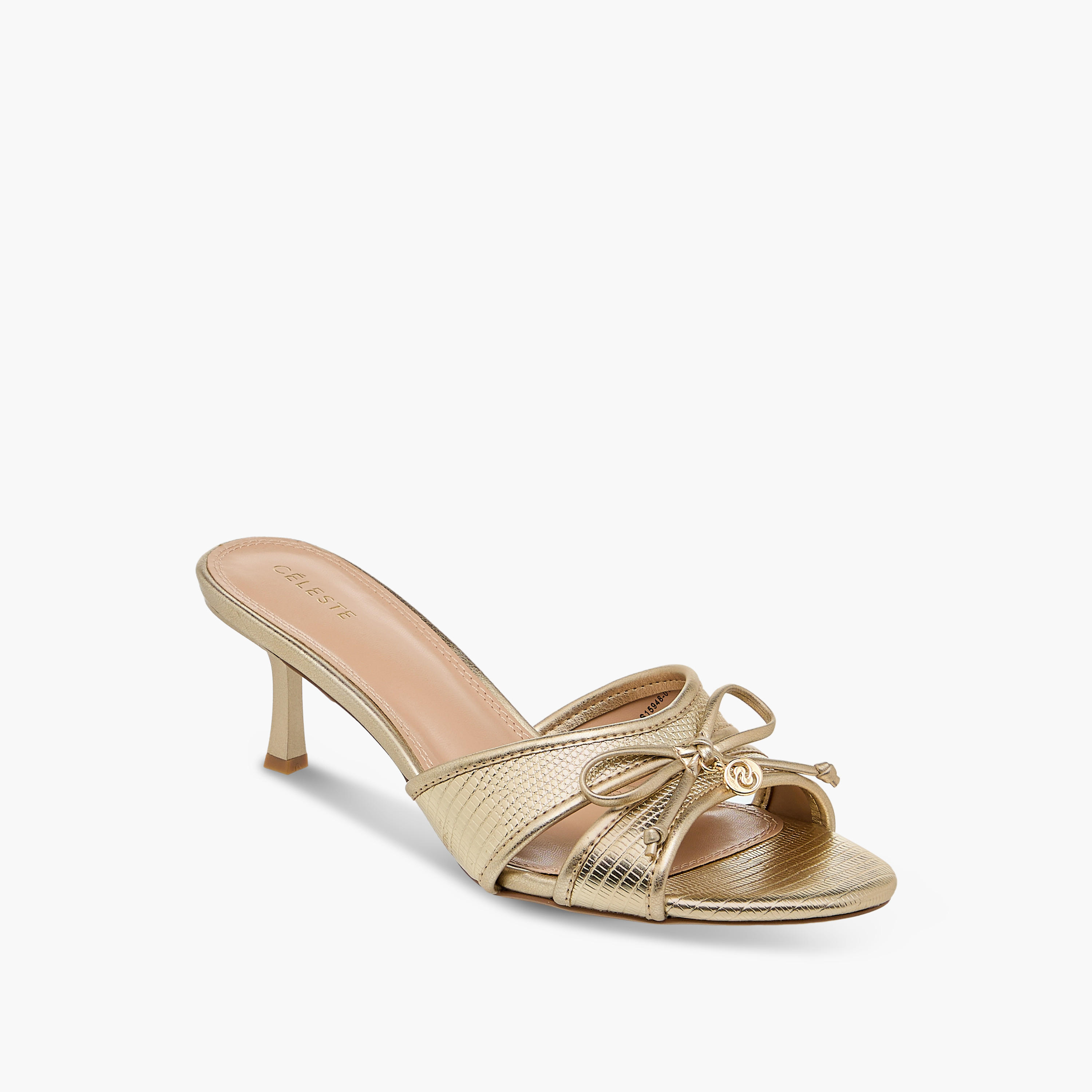 Celeste Women's Bow Detail Slip-On Sandals with Flared Heels-women-shoes-sandals-heeled-image-2