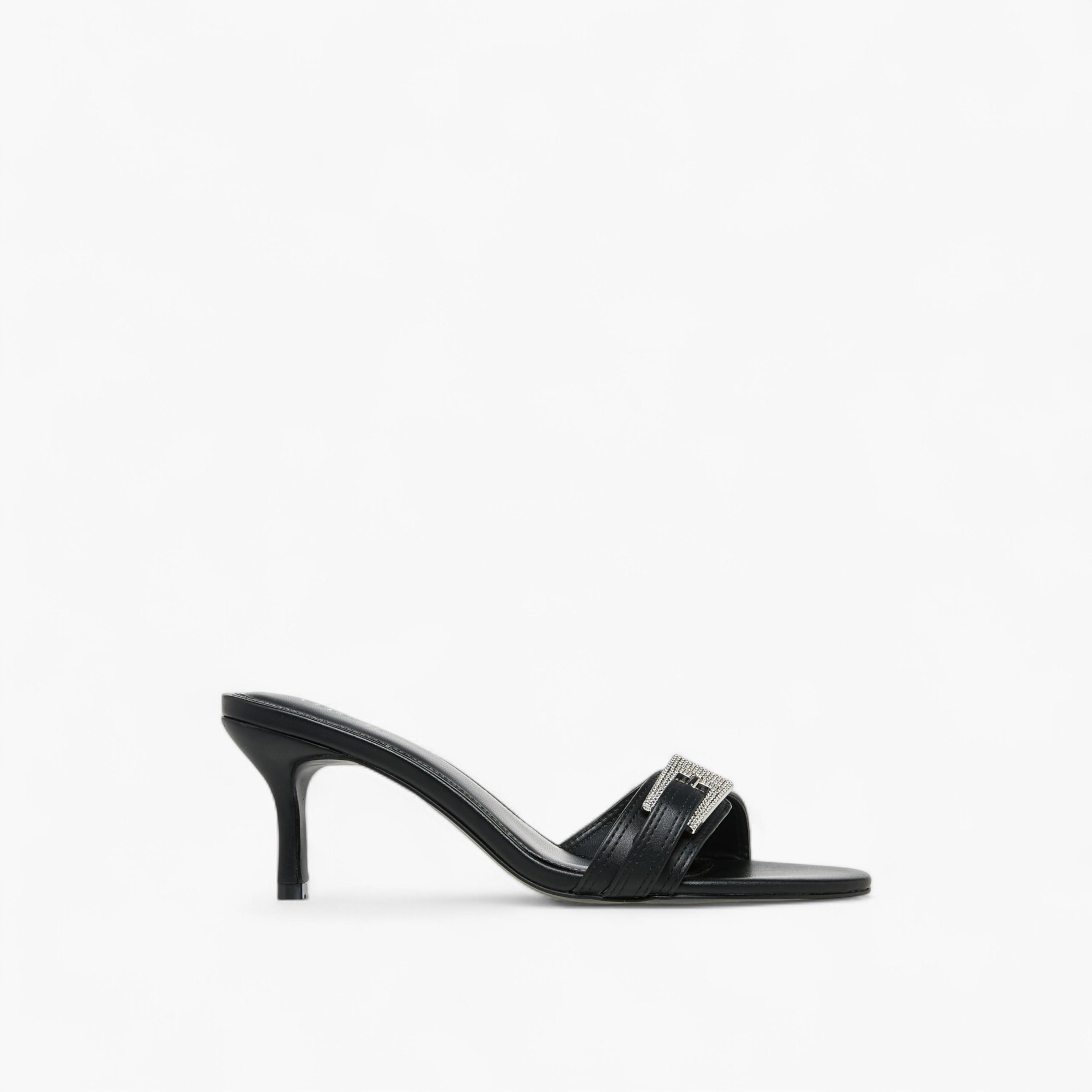 Celeste Women's Buckle Embellished Slip-On Sandals with Stiletto Heels-women-shoes-sandals-heeled-image-3