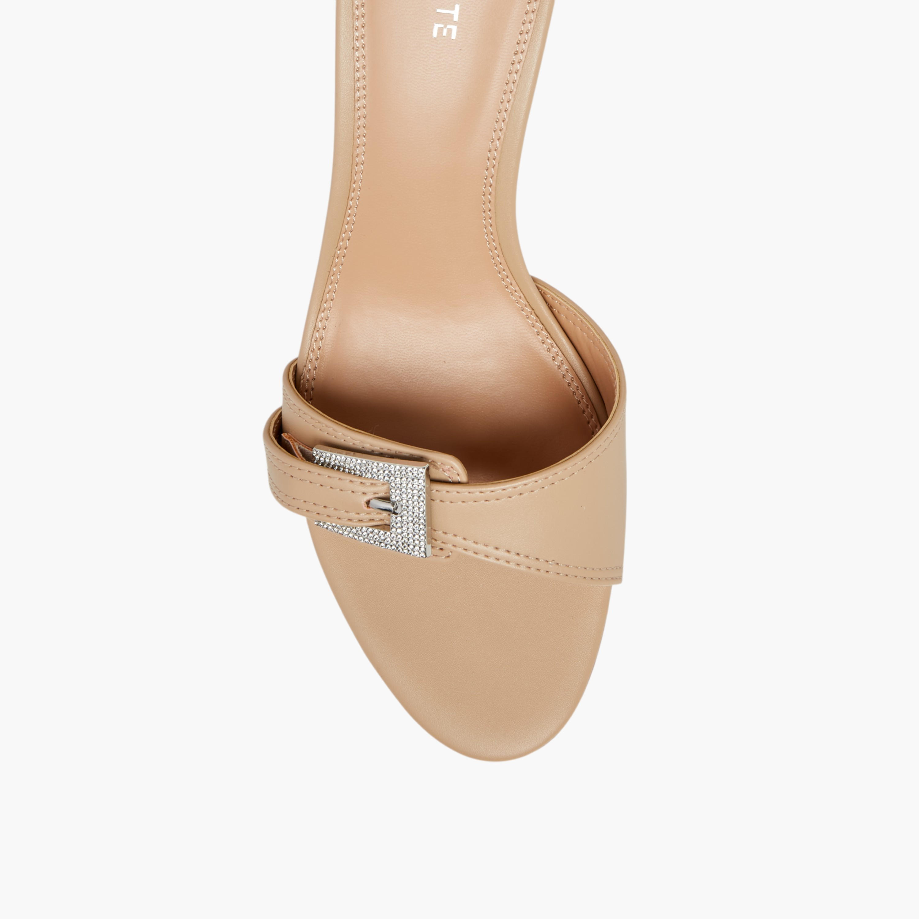 Celeste Women's Buckle Embellished Slip-On Sandals with Stiletto Heels-women-shoes-sandals-heeled-image-4
