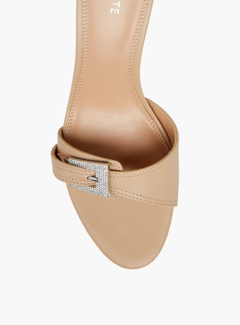 Celeste Women's Buckle Embellished Slip-On Sandals with Stiletto Heels-women-shoes-sandals-heeled-image-4