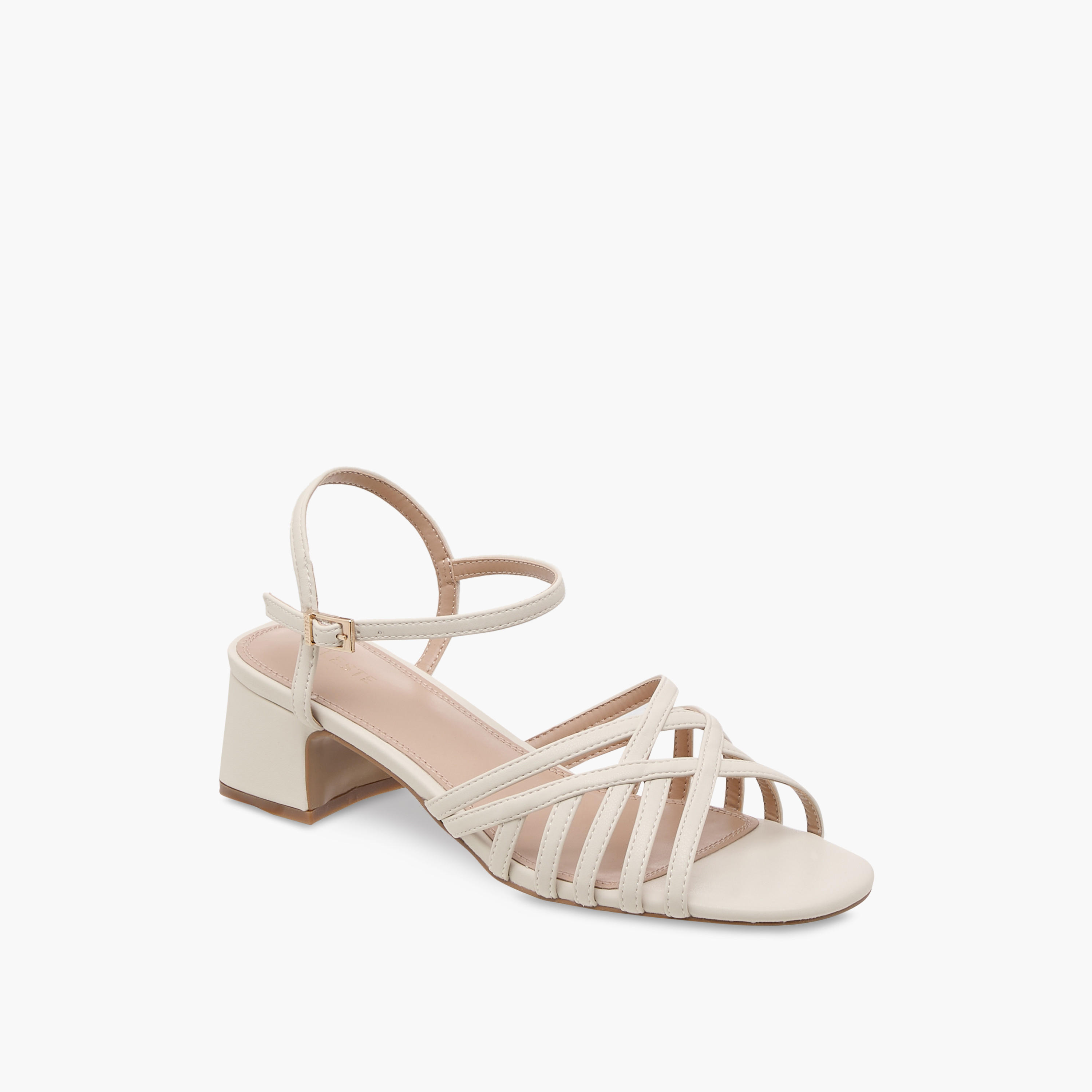Celeste Women Cross-Strap Sandals with Pin Buckle Closure and Block Heels-women-shoes-sandals-heeled-image-2