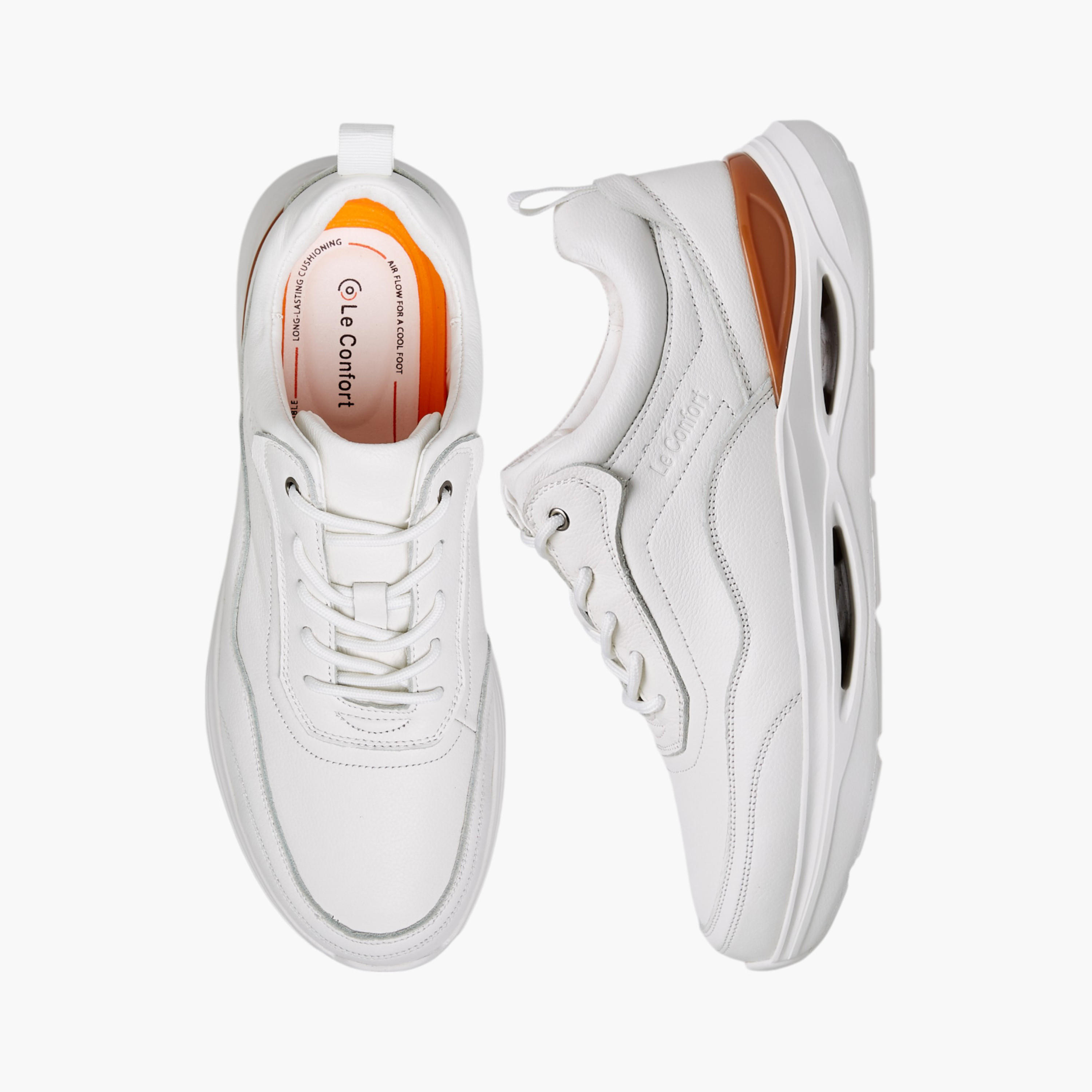 Le Confort Leather Panelled Lace-Up Sneakers-men-shoes-sneakers-image-1