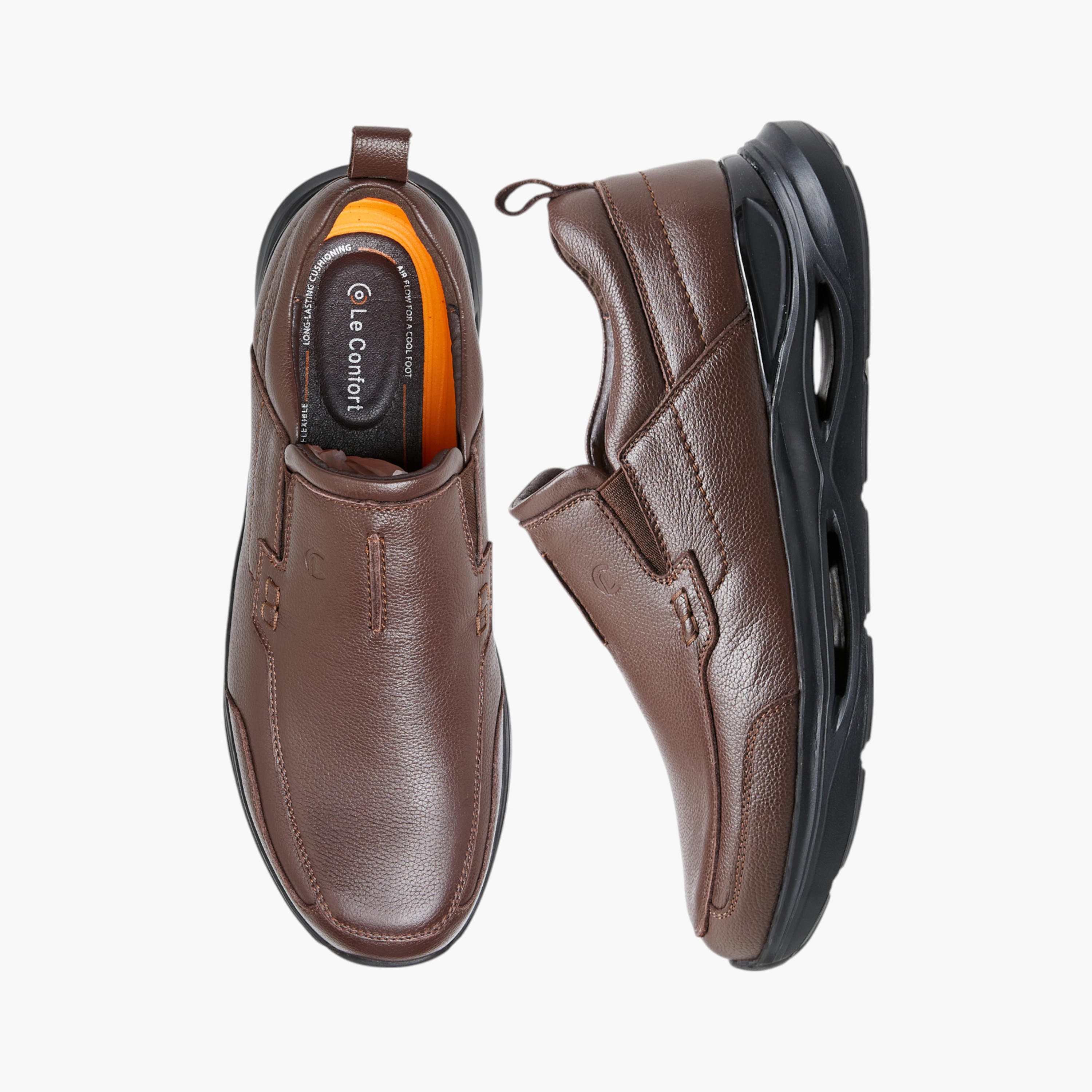 Le Confort Leather Pull Tab Detail Slip-On Loafers-men-shoes-loafersandmoccasins-image-1