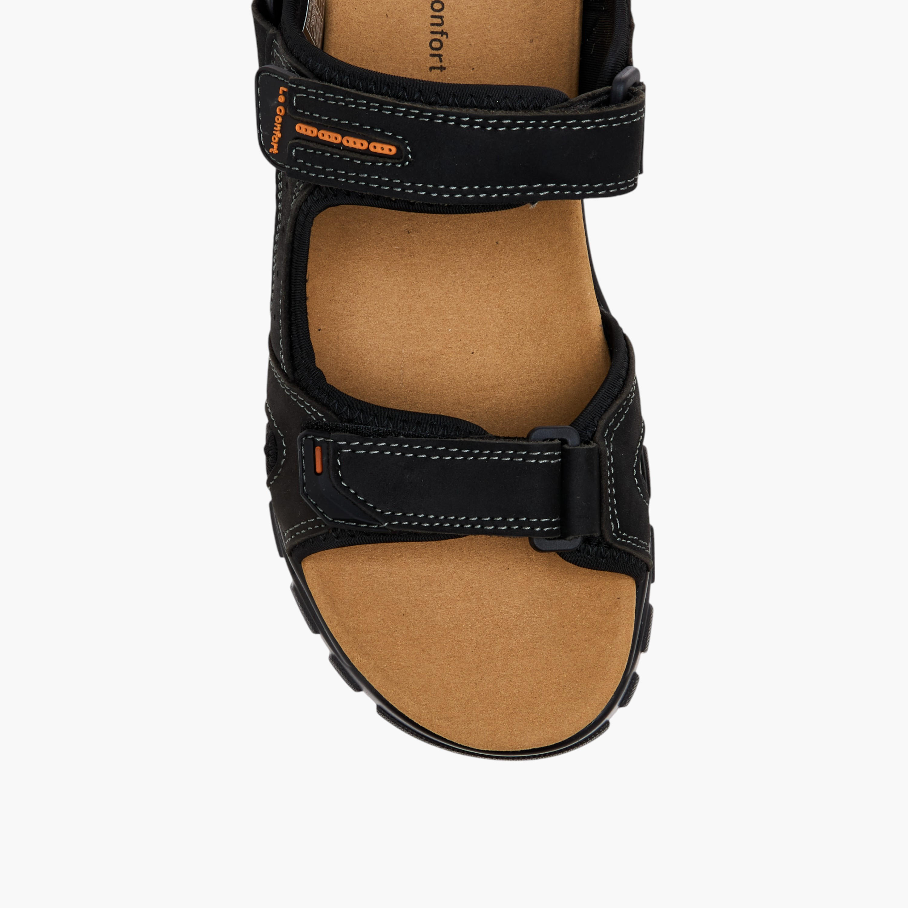 صندل متعدد الأحزمة مريح بشريط إغلاق لاصق وتفاصيل غرز من لو كونفورت-men-shoes-sandals-image-3