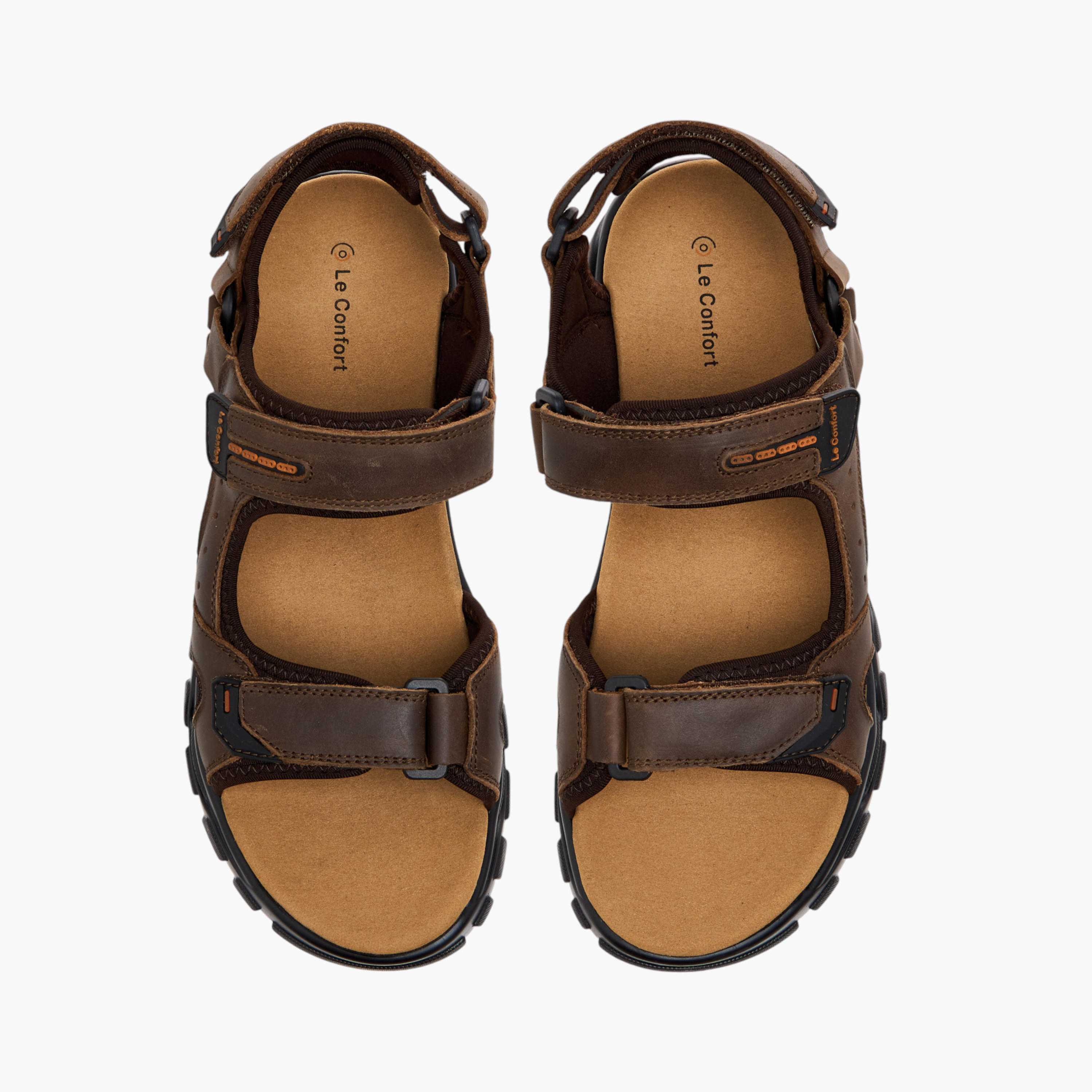 صندل متعدد الأحزمة مريح بشريط إغلاق لاصق وتفاصيل غرز من لو كونفورت-men-shoes-sandals-image-6