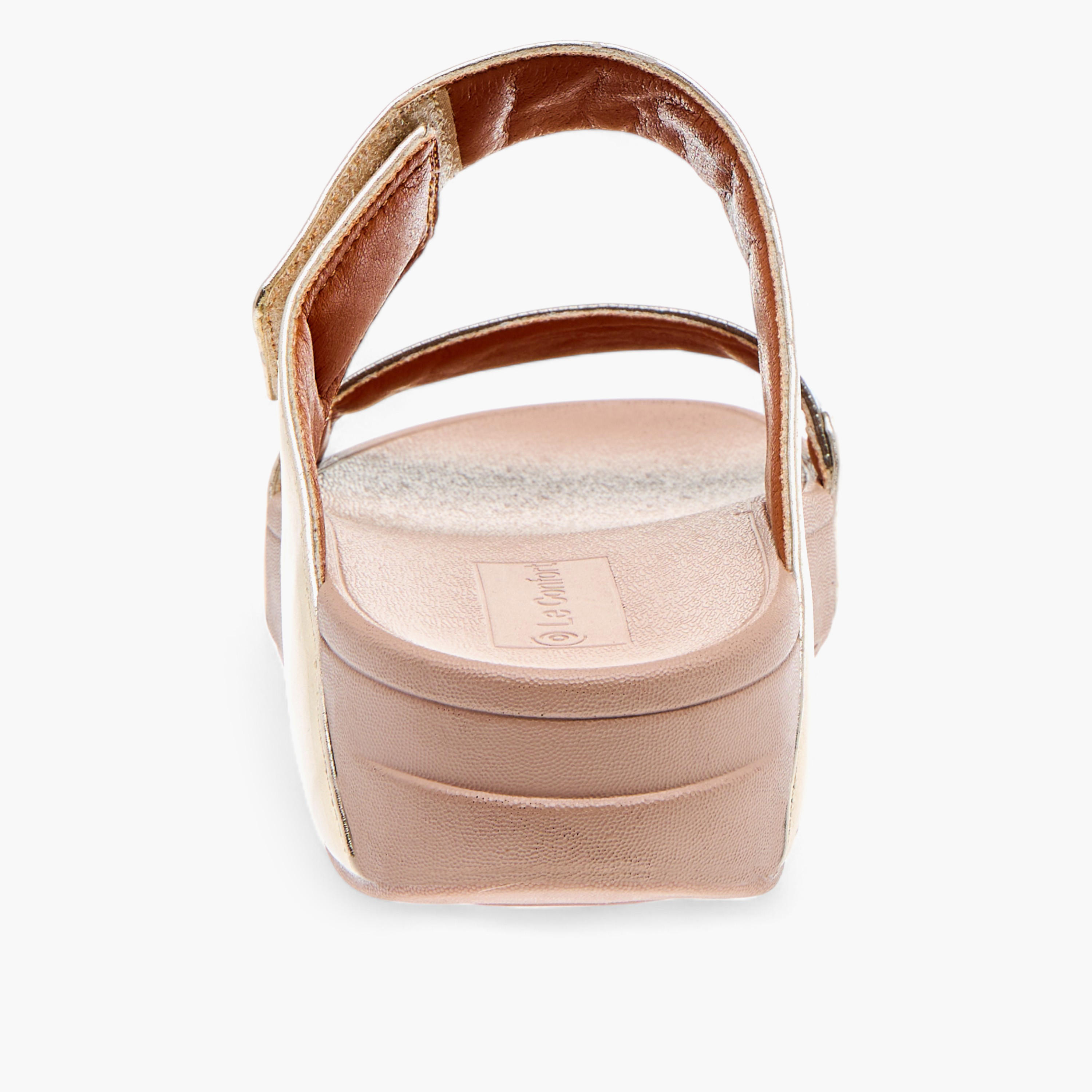 صندل مريح بارز الملمس بشريط إغلاق من لو كونفورت-women-shoes-flats-sandals-image-5