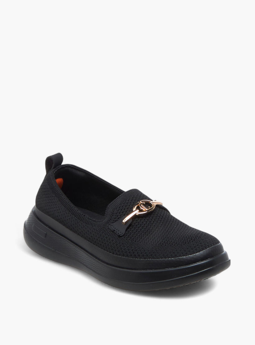 Le Confort Metal Accent Flyknit Slip-On Loafers with Pull Tabs-women-shoes-loafersandmoccasins-image-3