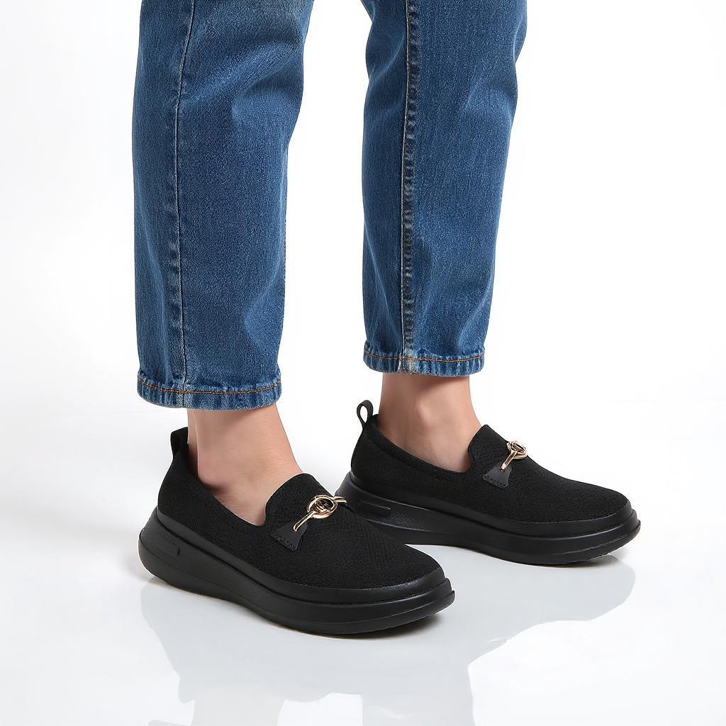 Le Confort Metal Accent Flyknit Slip-On Loafers with Pull Tabs-women-shoes-loafersandmoccasins-image-2