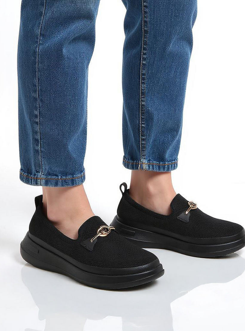 Le Confort Metal Accent Flyknit Slip-On Loafers with Pull Tabs-women-shoes-loafersandmoccasins-image-2