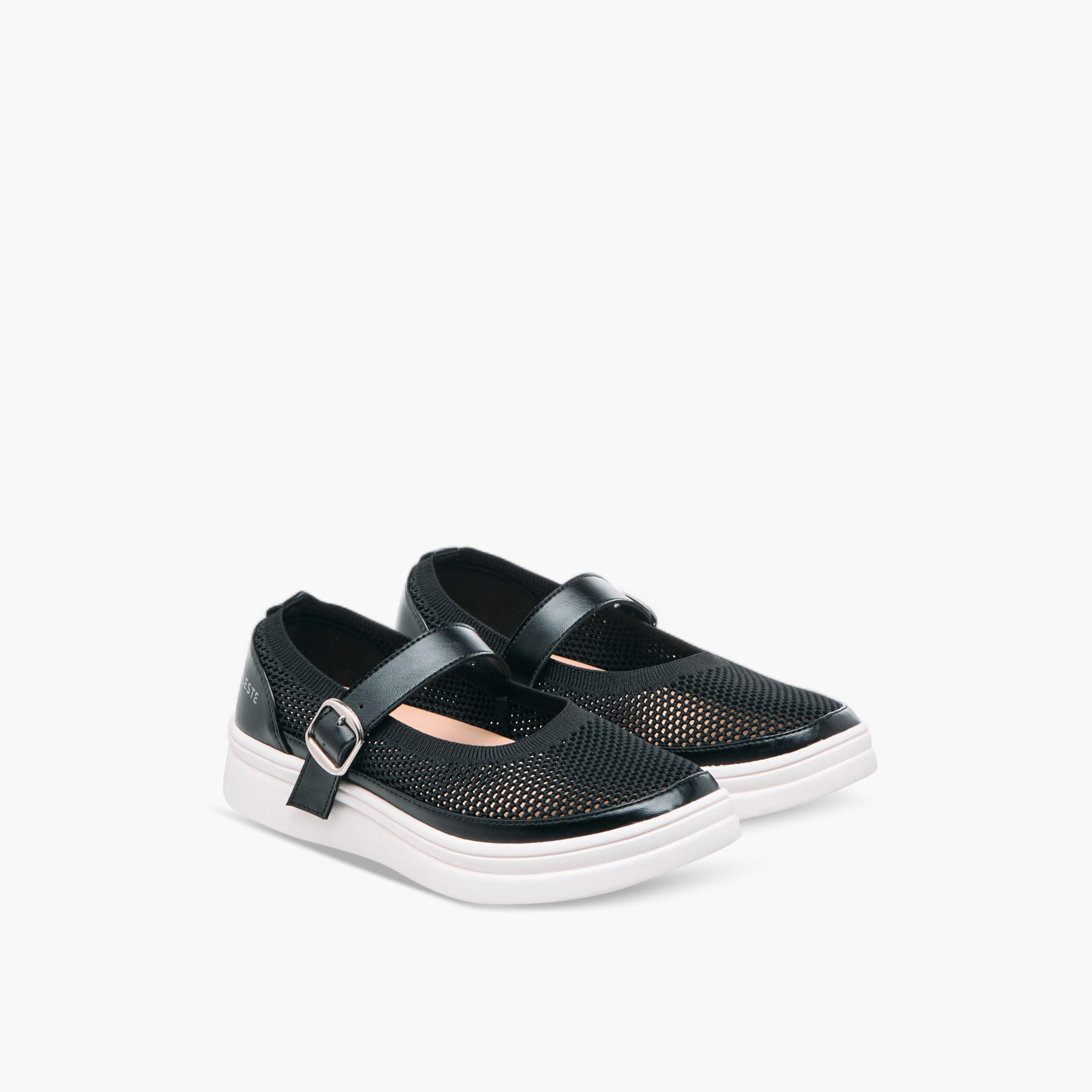 Celeste Women's Textured Sneakers with Buckle Closure - LS24040569-women-shoes-sneakers-image-1