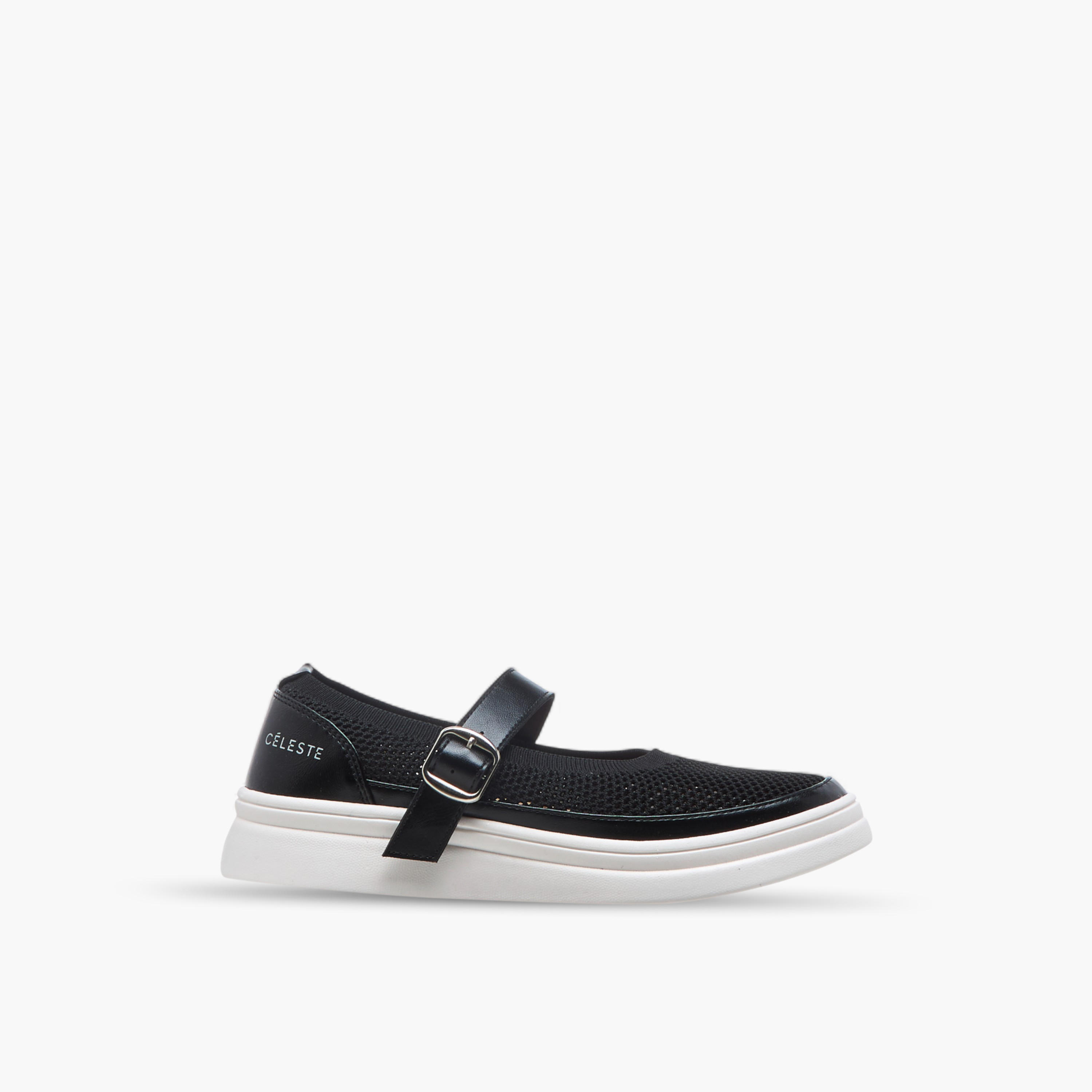 Celeste Women's Textured Sneakers with Buckle Closure - LS24040569-women-shoes-sneakers-image-3