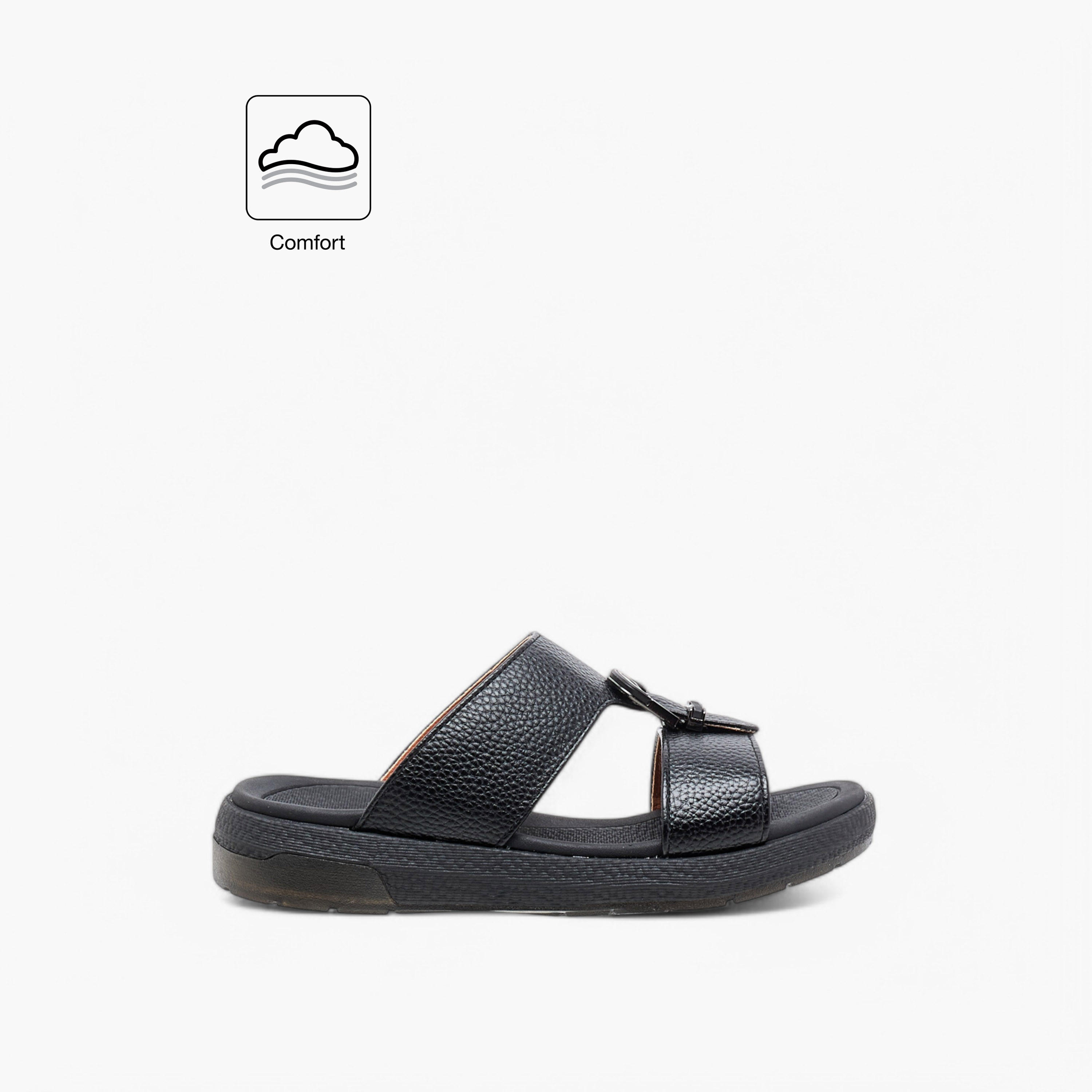 Le Confort Textured Arabic Comfort Sandals with Buckle Detail-boys-shoes-sandals-image-2