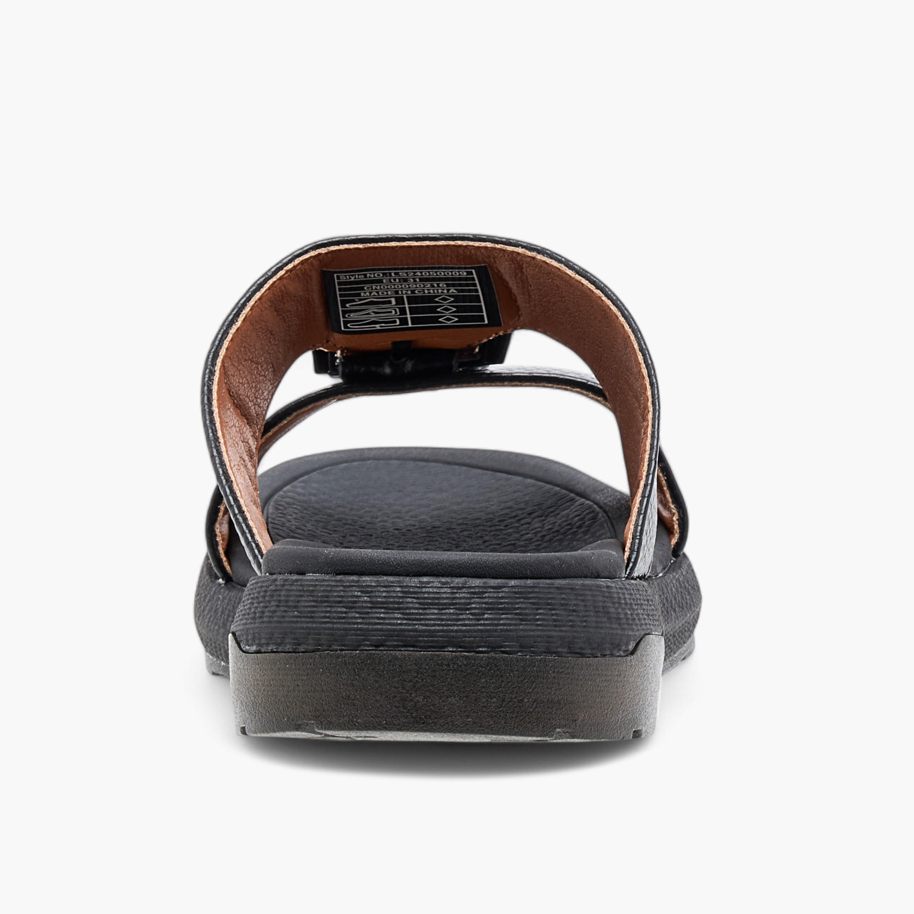 Le Confort Textured Arabic Comfort Sandals with Buckle Detail-boys-shoes-sandals-image-4