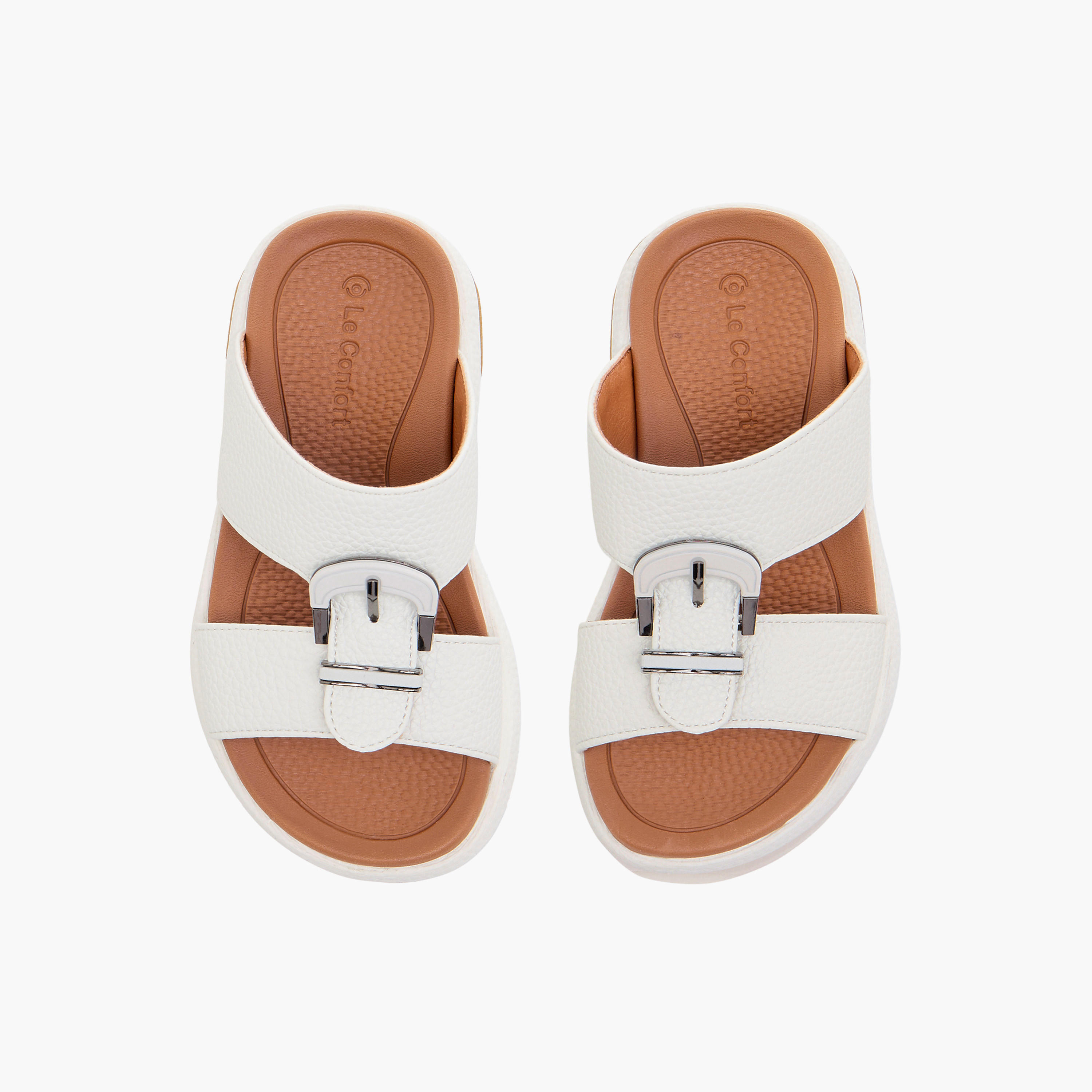 Le Confort Textured Arabic Comfort Sandals with Buckle Detail-boys-shoes-sandals-image-1