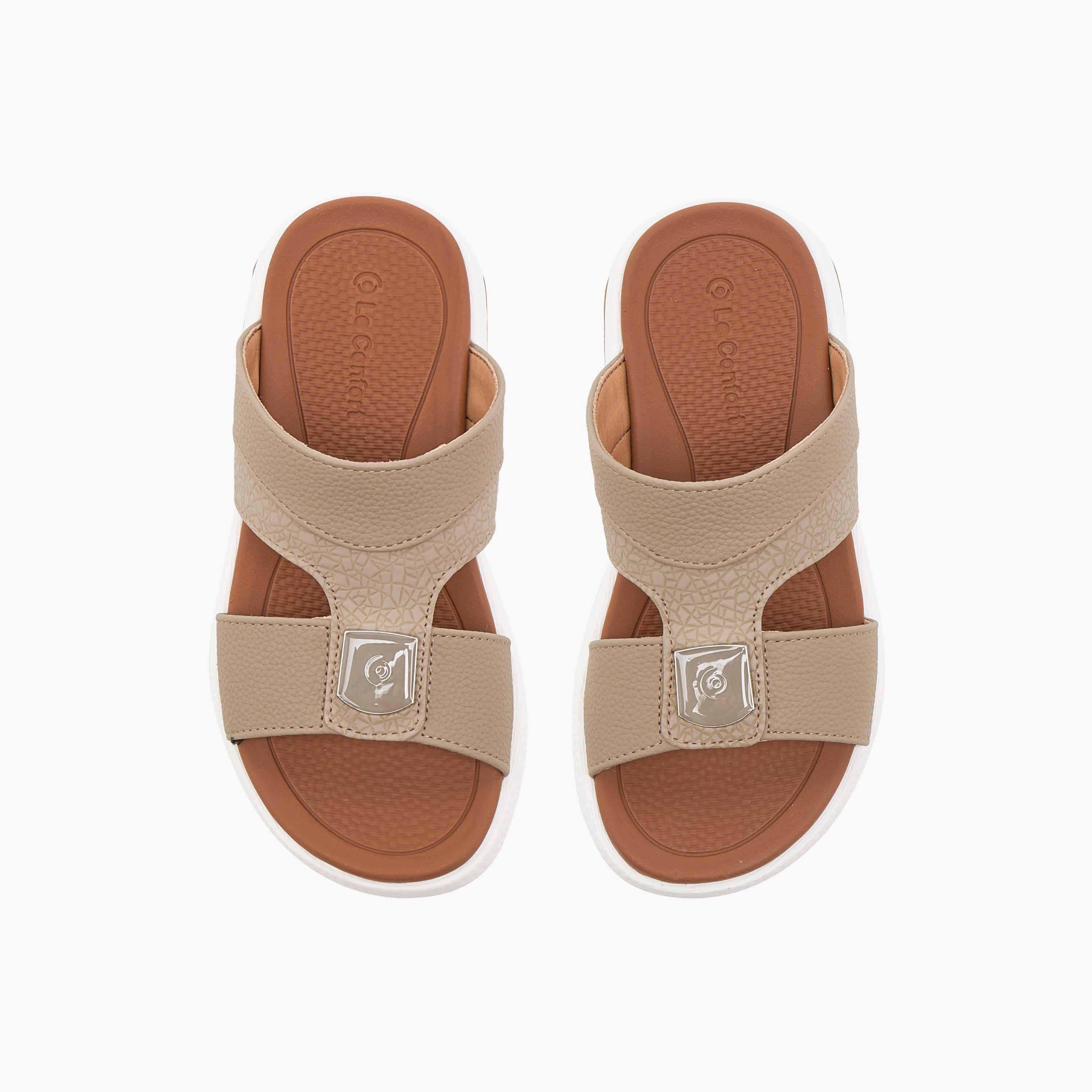 Le Confort Textured Comfort Arabic Sandals with Metal Accent-boys-shoes-sandals-image-1