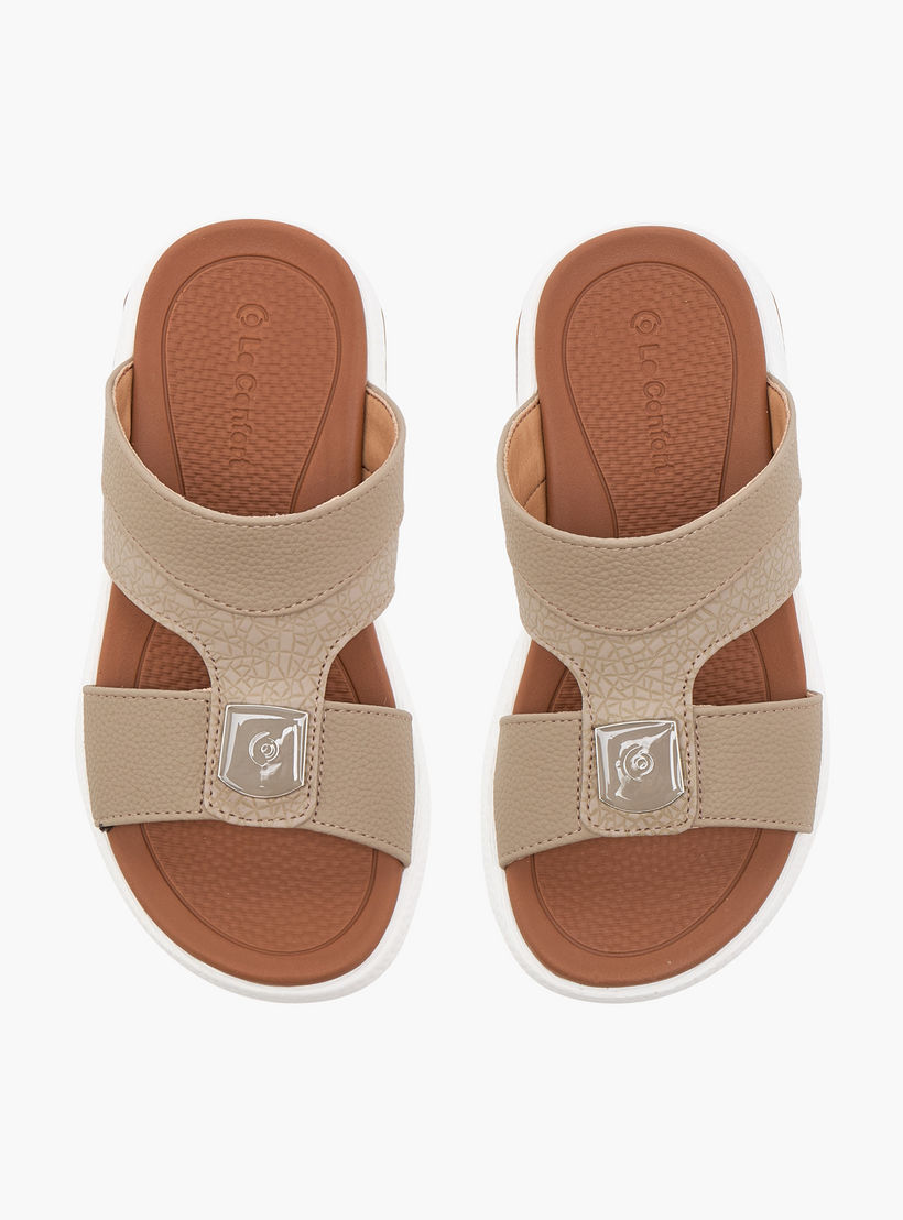 Le Confort Textured Comfort Arabic Sandals with Metal Accent-boys-shoes-sandals-image-1