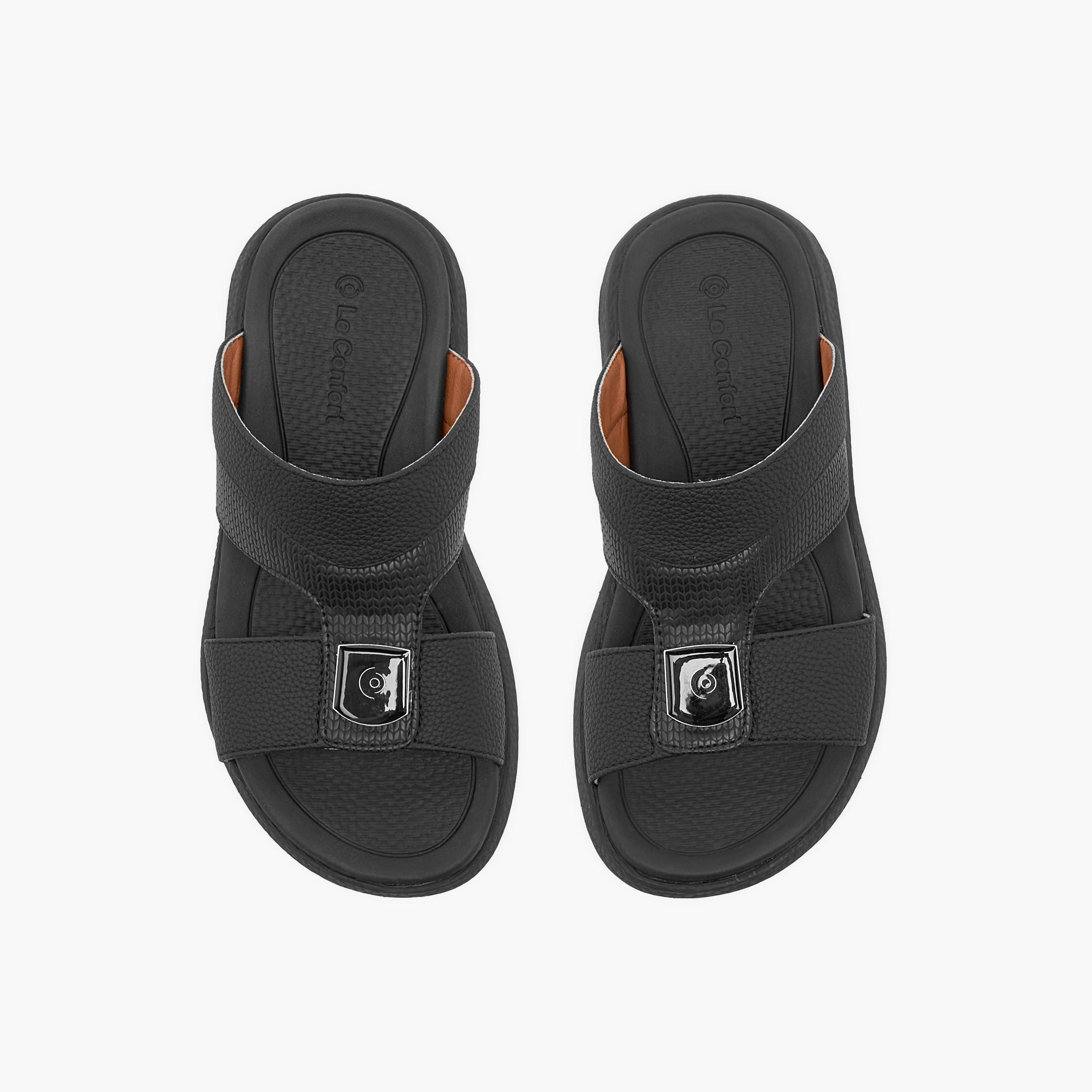 Le Confort Textured Comfort Arabic Sandals with Metal Accent-boys-shoes-sandals-image-1