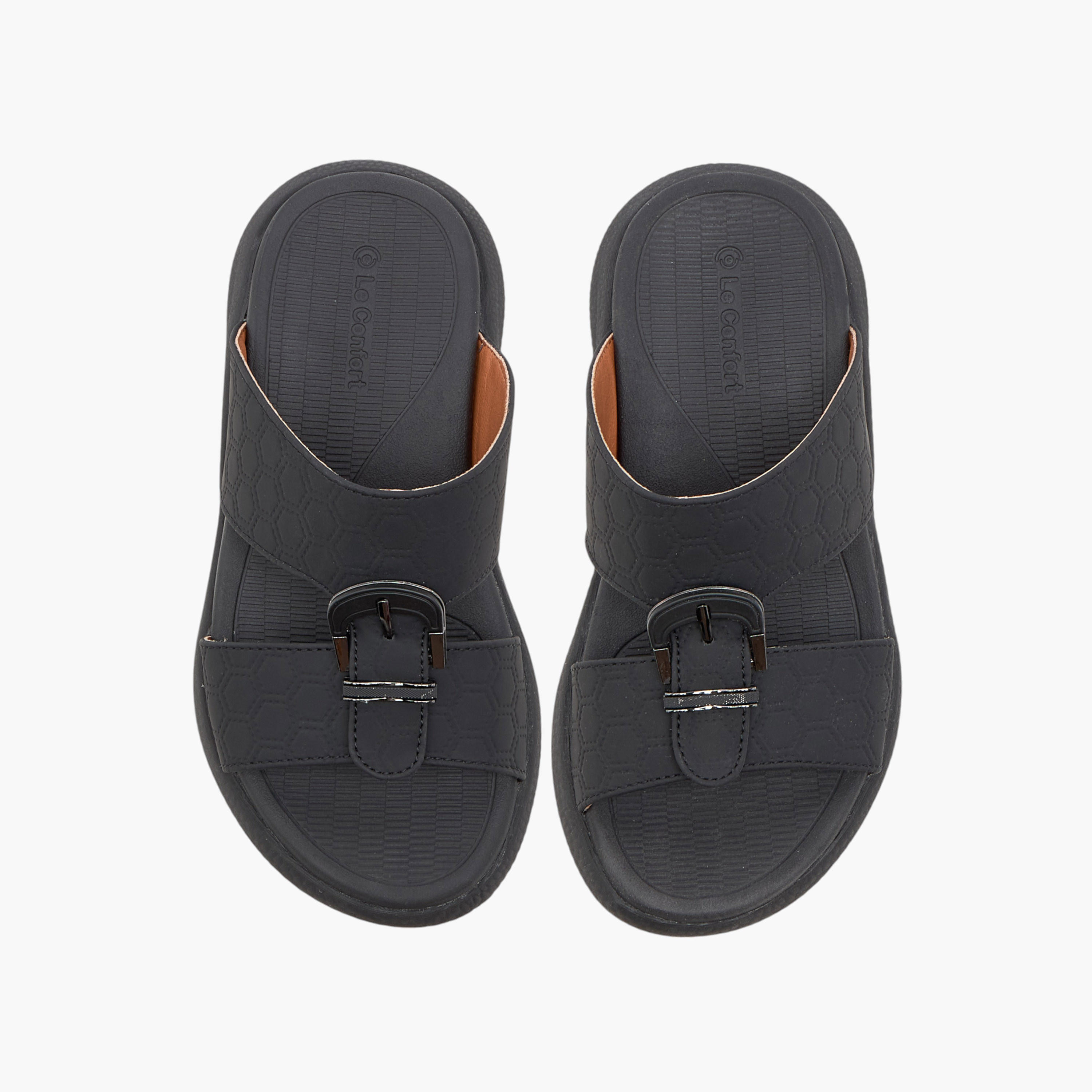 Le Confort Textured Slip-On Comfort Arabic Sandal-boys-shoes-sandals-image-1