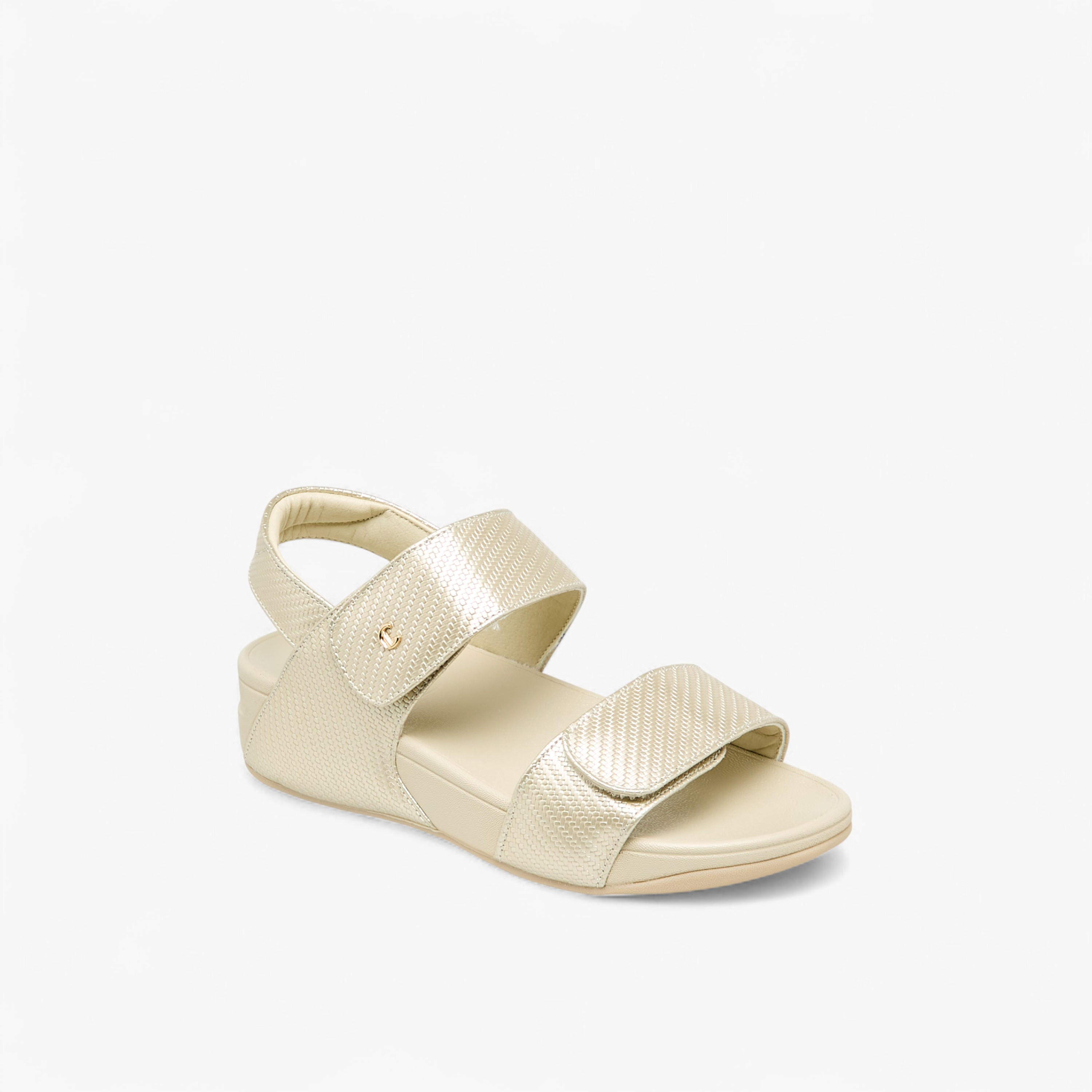 Le Confort Women Textured Hook and Loop Strap Sandals-women-shoes-sandals-heeled-image-2