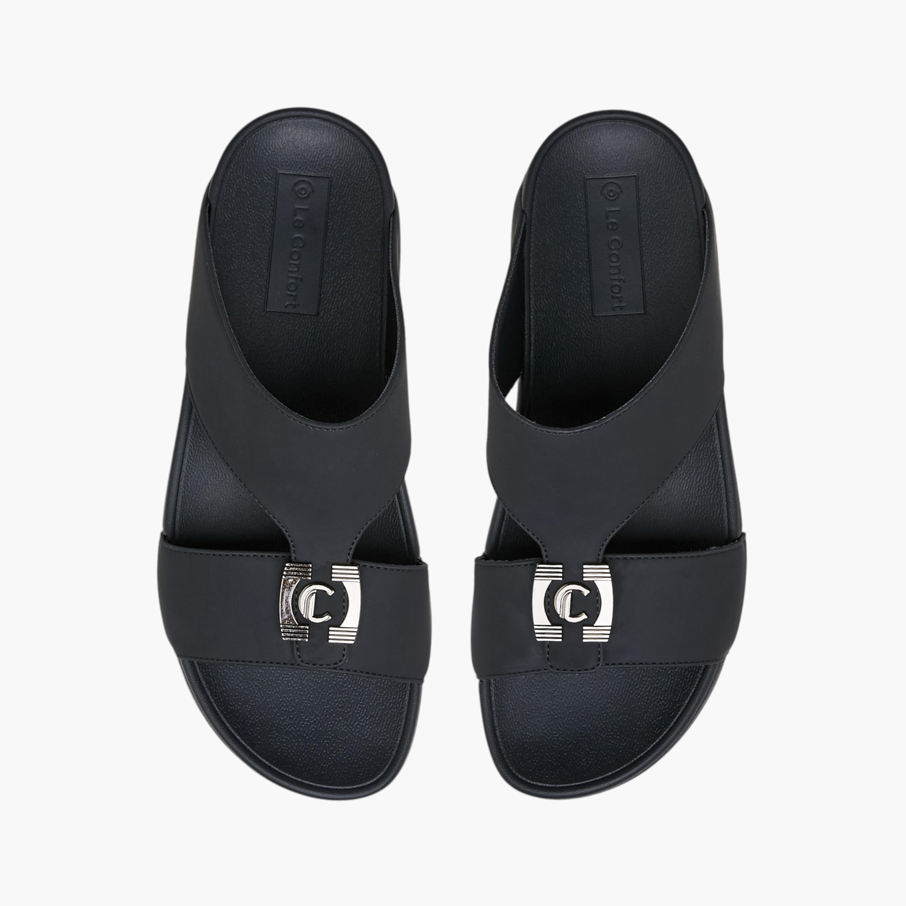 Le Confort Metal Accent Slip-On Comfort Sandals-men-shoes-sandals-image-1