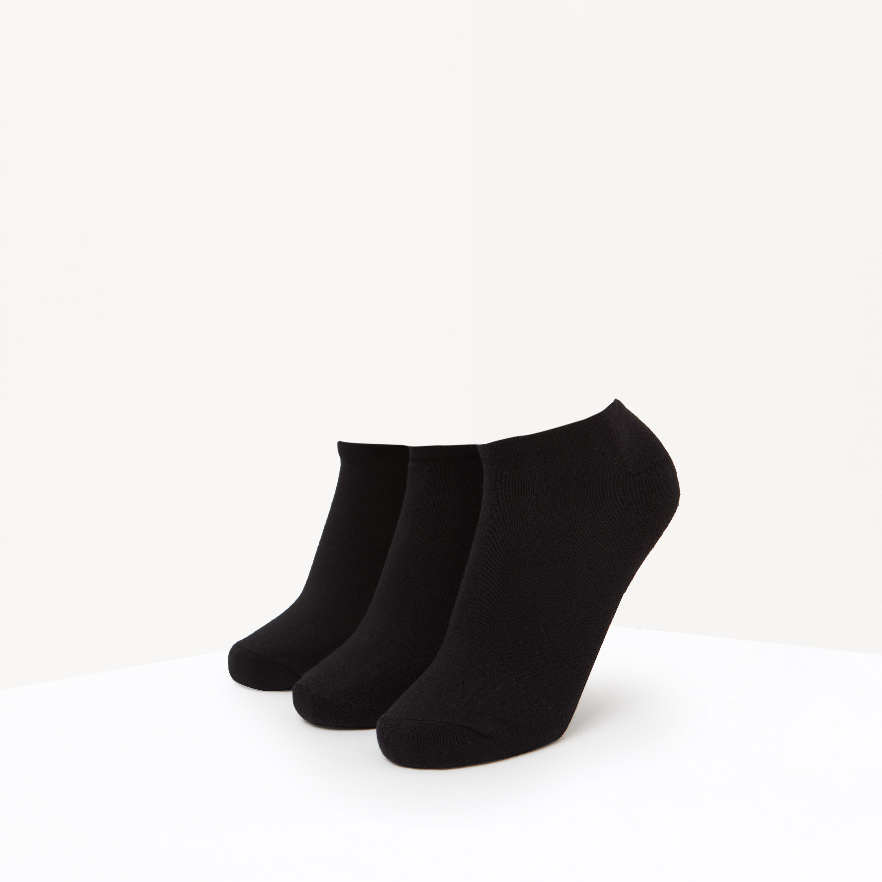 Solid Ankle Length Socks - Set of 3-women-socksandstockings-image-1