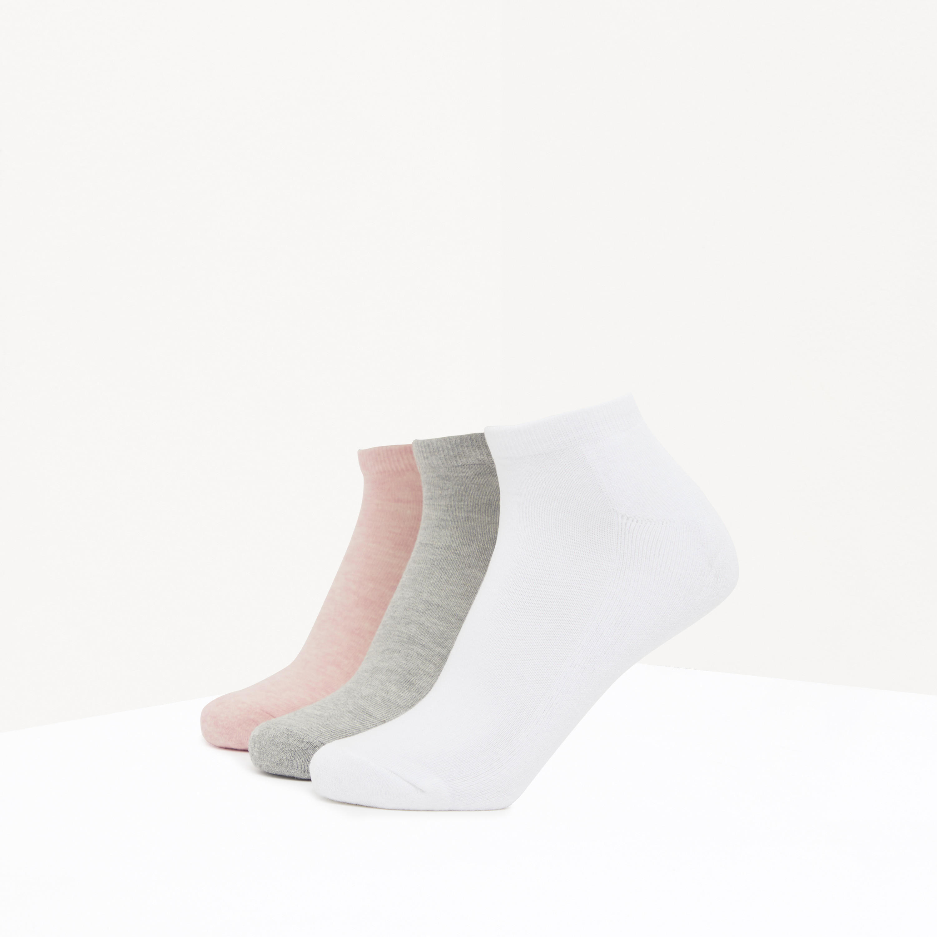 Solid Ankle Length Socks - Set of 3-women-socksandstockings-image-5