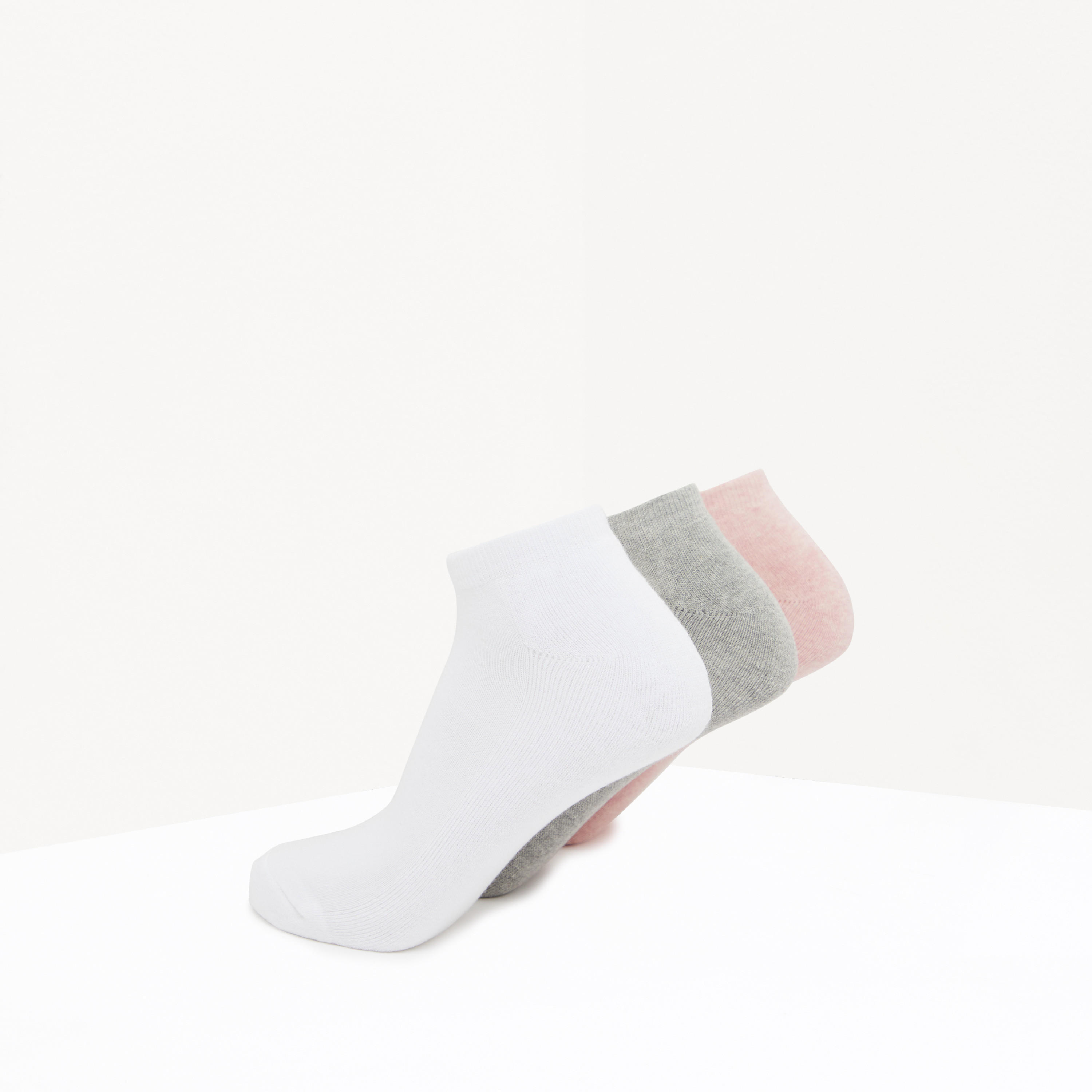 Solid Ankle Length Socks - Set of 3-women-socksandstockings-image-7