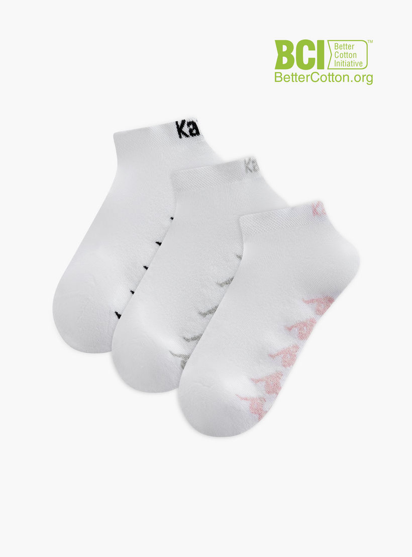 Kappa Printed Ankle Length Cushioned Sports Socks - Set of 3-women-socksandstockings-image-1