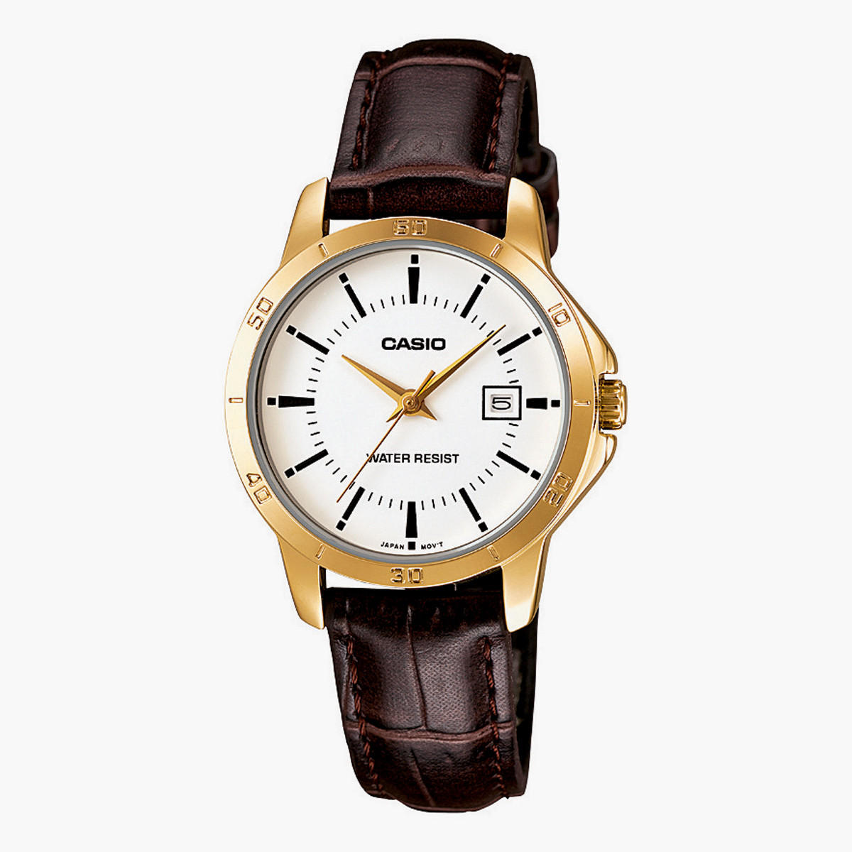 Casio Women's Brown Analog Leather Strap Watch LTP-V004GL-7AUDF | 30 MM-women-watchesandjewellery-watches-image-1