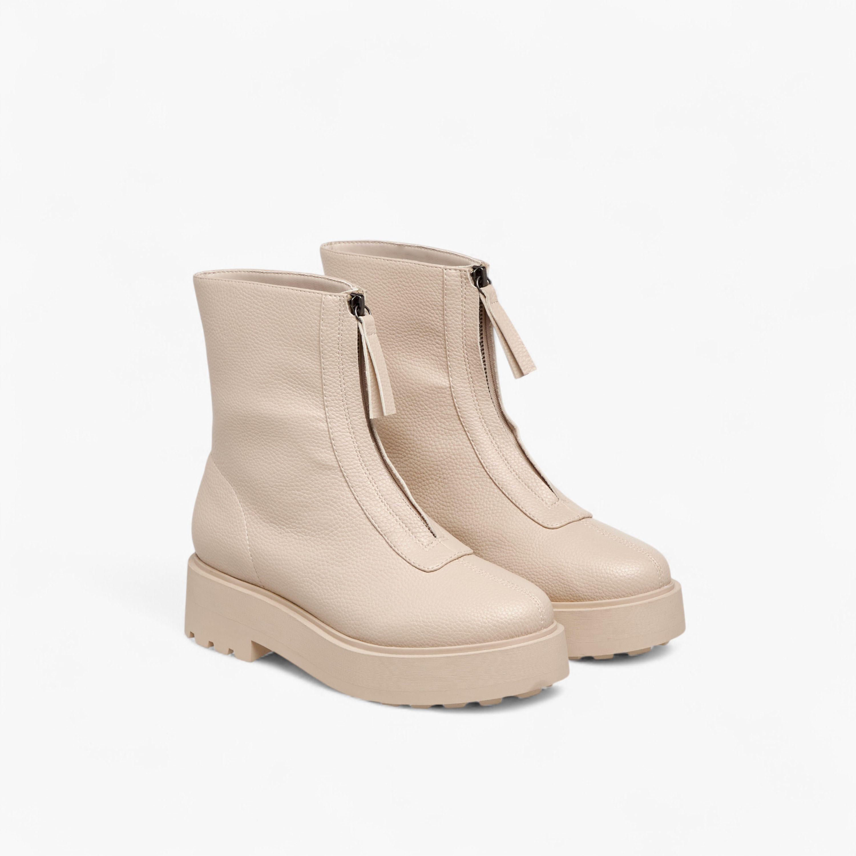 Celeste Women's Textured Ankle Boots with Zip Closure-women-shoes-boots-image-1