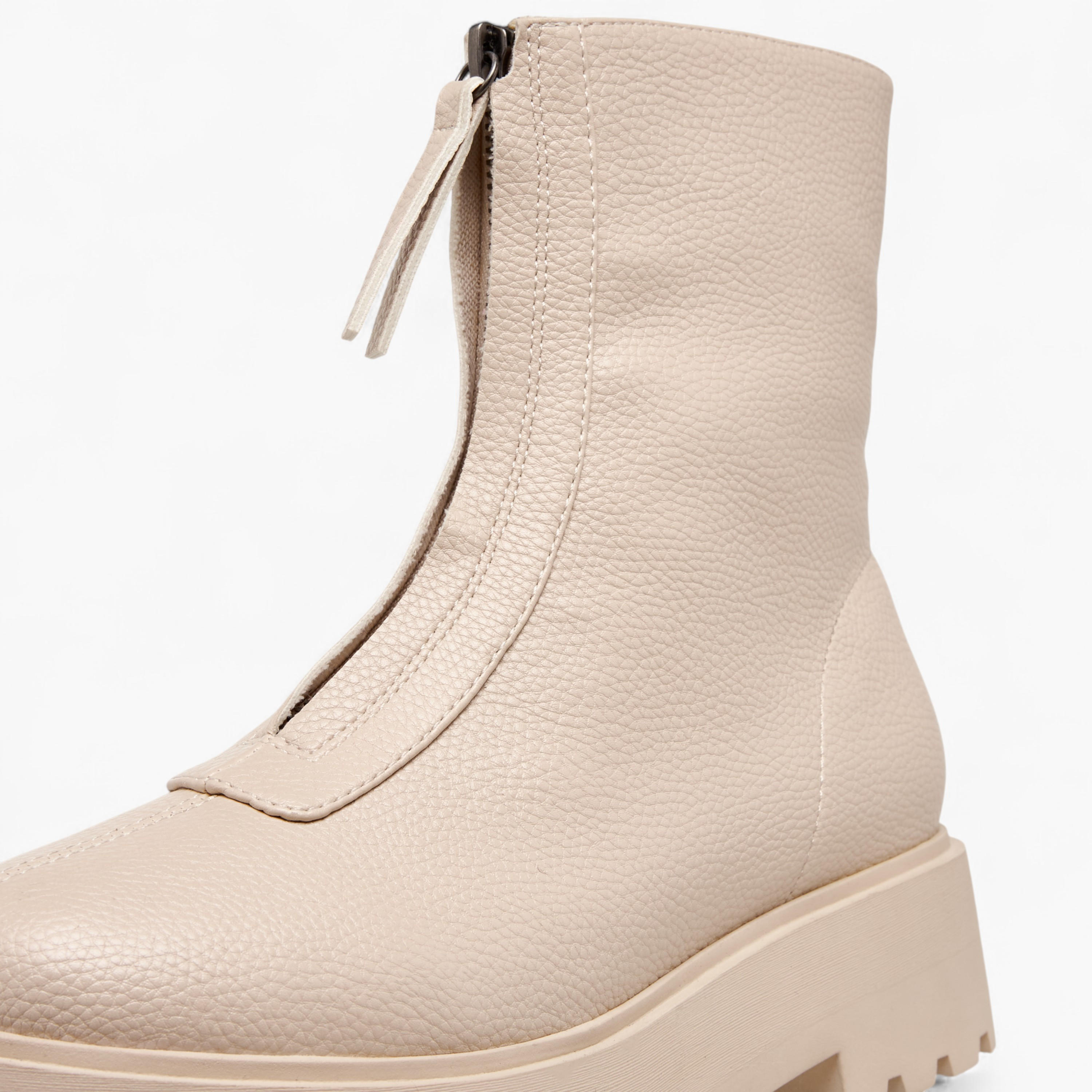 Celeste Women's Textured Ankle Boots with Zip Closure-women-shoes-boots-image-4