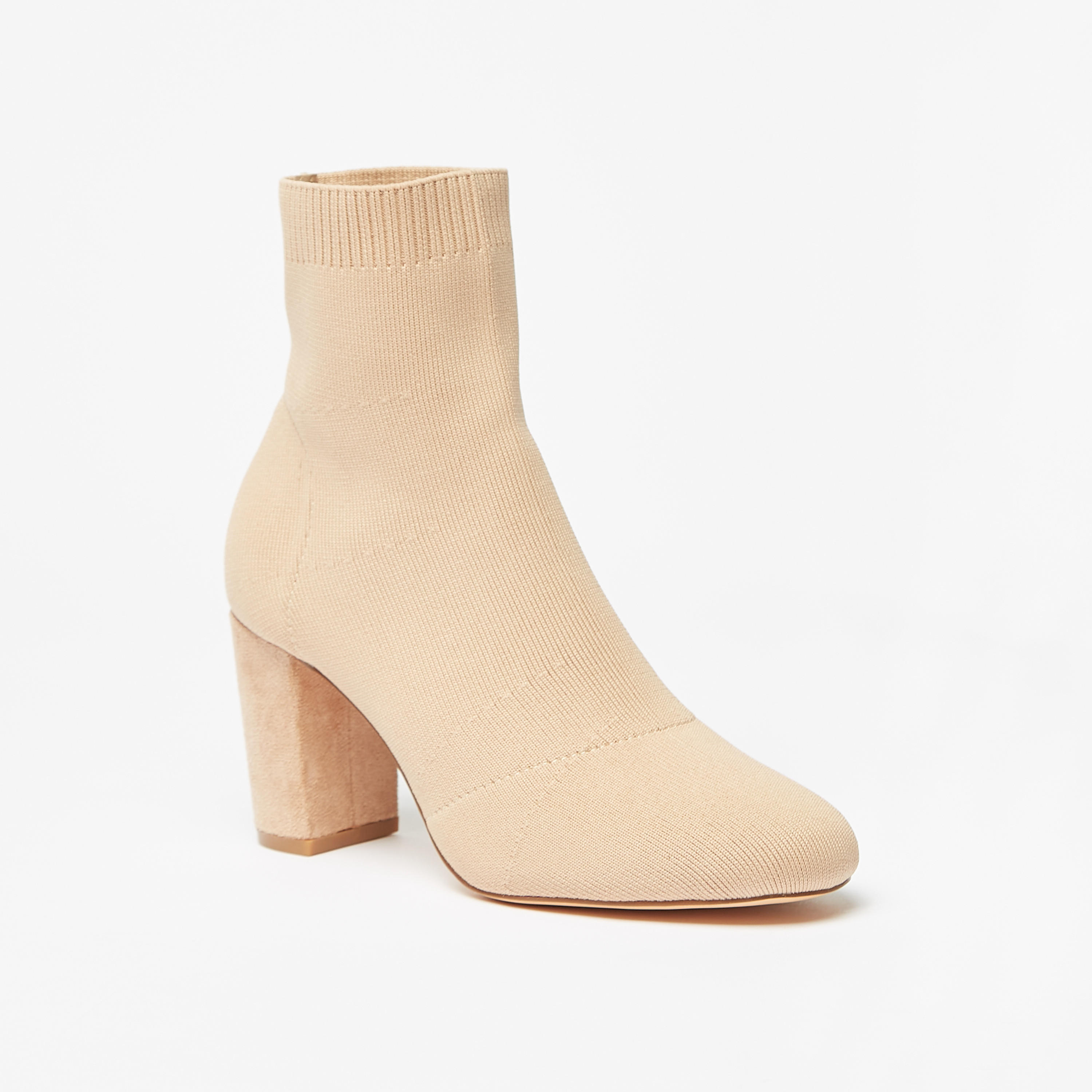 حذاء بطول الكاحل سهل الارتداء وبارز الملمس بِكعب سميك للنساء من سيليست-women-shoes-boots-image-1