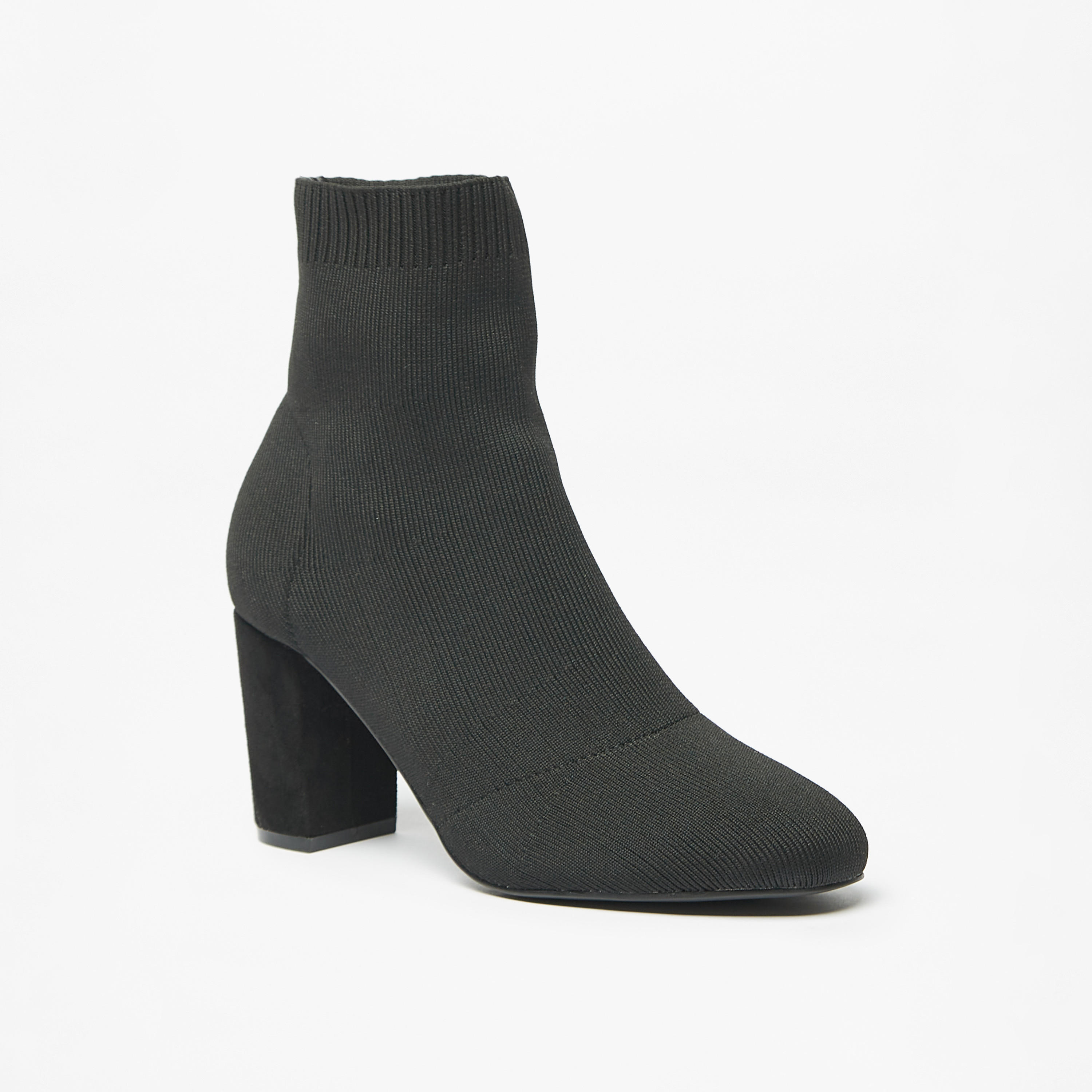 Celeste Women's Textured Ankle Boots with Block Heels and Slip-on Closure-women-shoes-boots-image-1