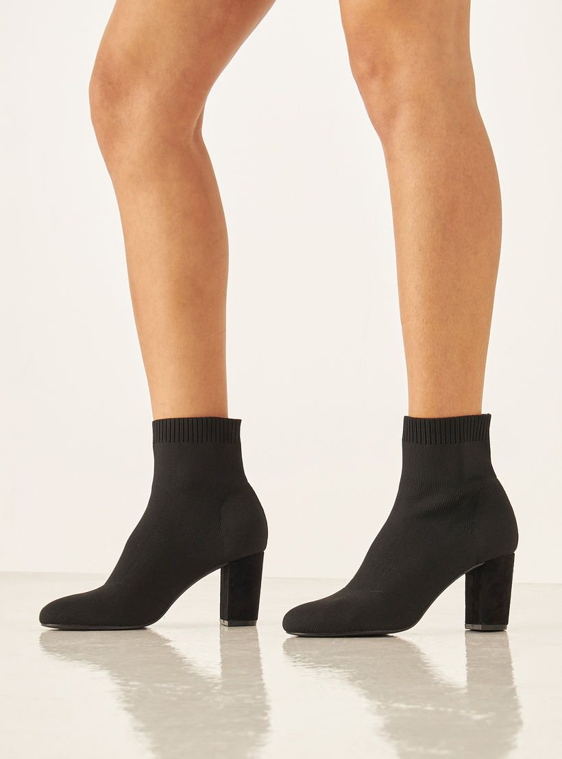 Celeste Women's Textured Ankle Boots with Block Heels and Slip-on Closure-women-shoes-boots-image-2
