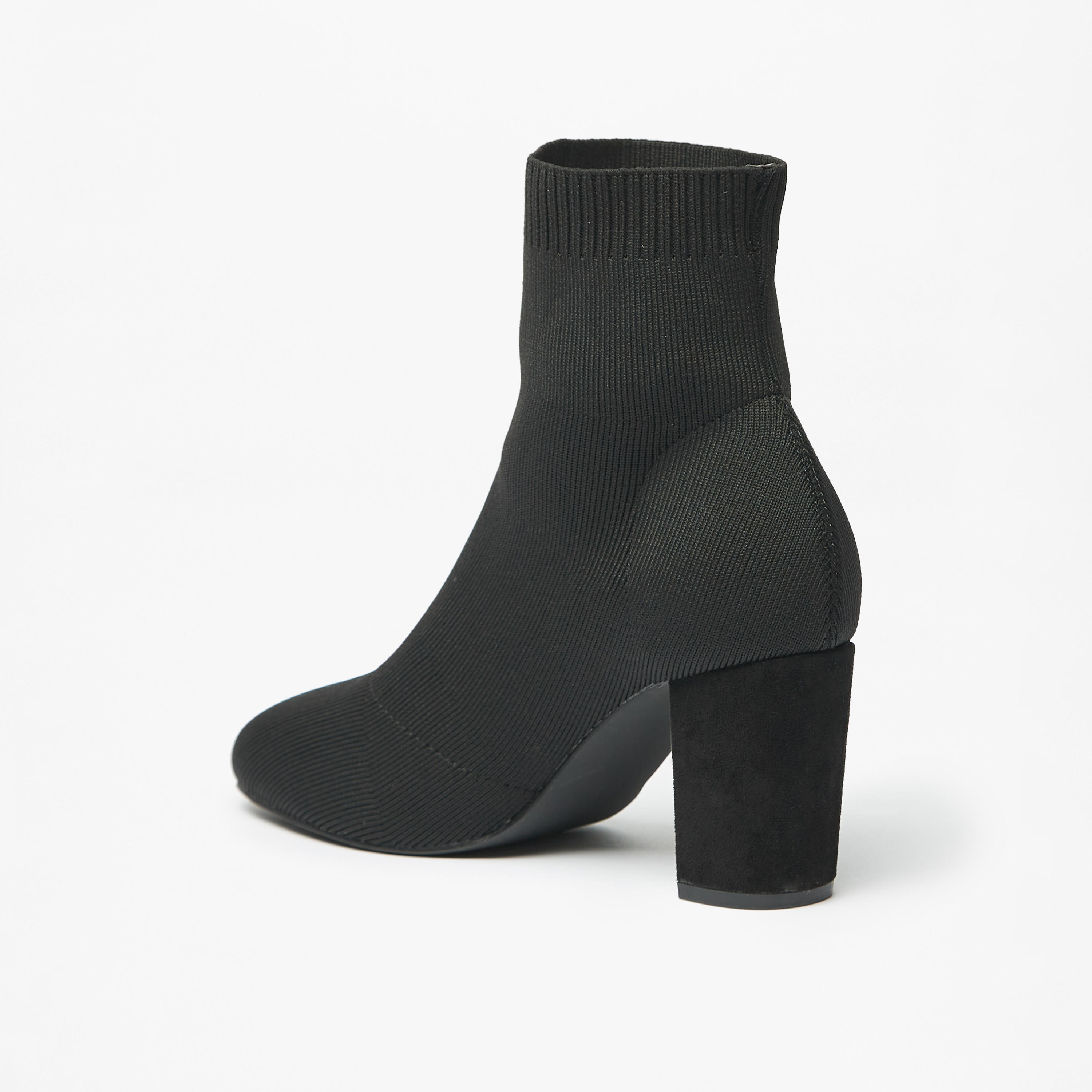 Celeste Women's Textured Ankle Boots with Block Heels and Slip-on Closure-women-shoes-boots-image-3