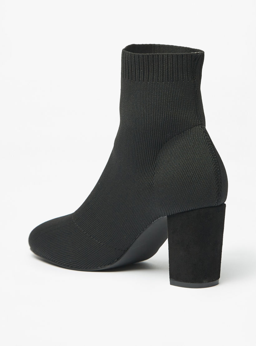 Celeste Women's Textured Ankle Boots with Block Heels and Slip-on Closure-women-shoes-boots-image-3