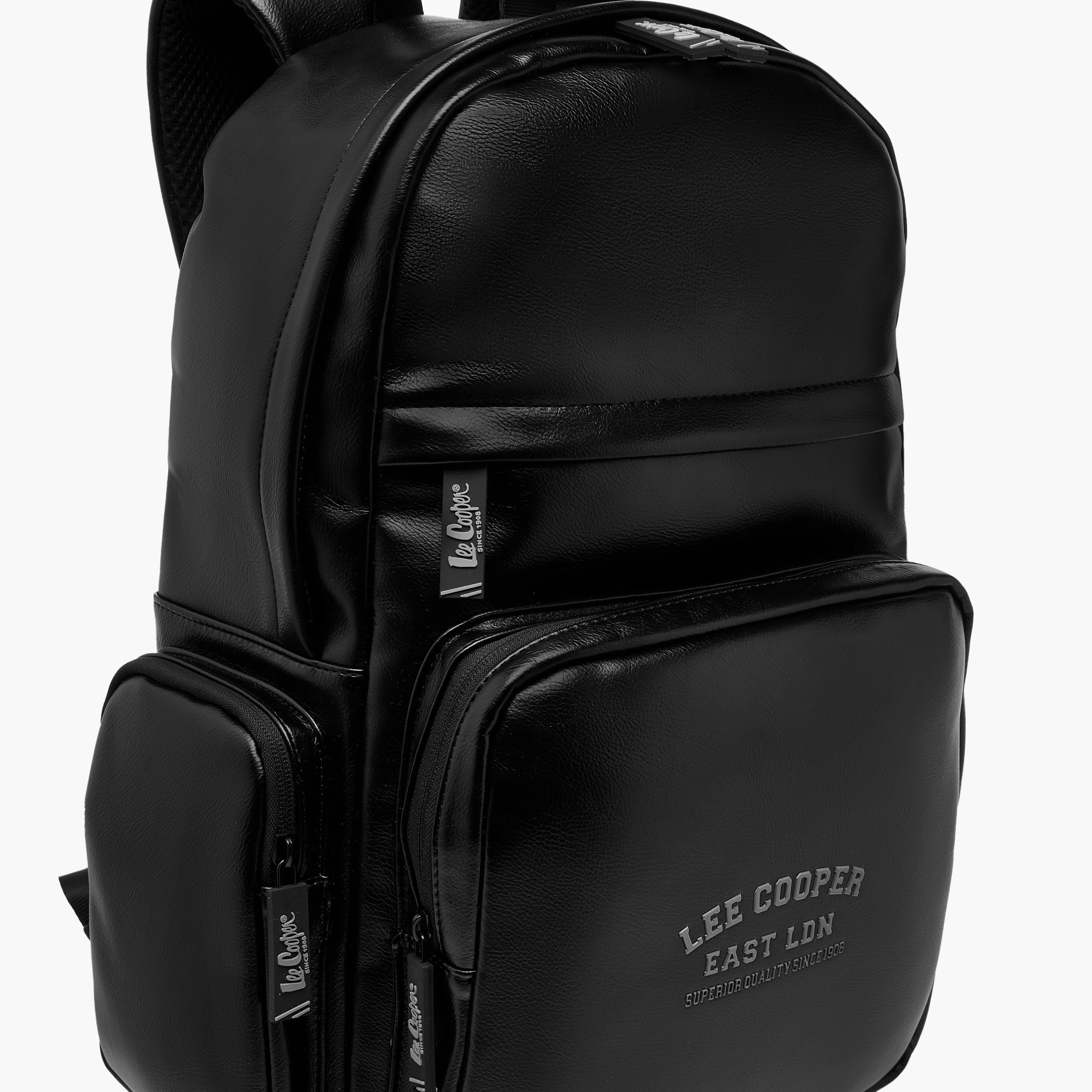Lee Cooper Logo Detail Backpack with Adjustable Straps and Zip Closure - 32x15x45 cm-men-bags-image-4