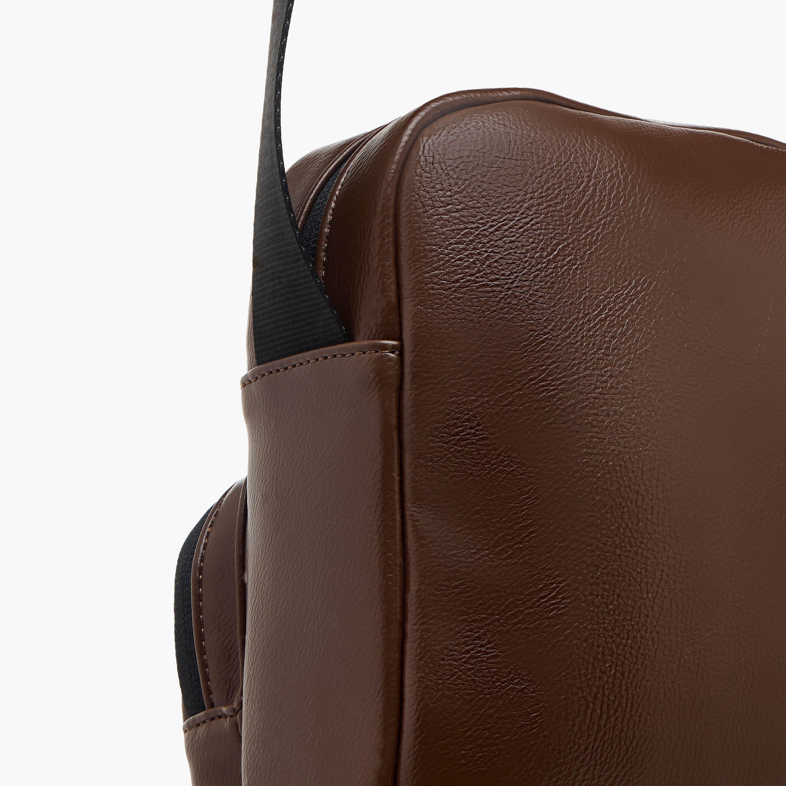 Lee Cooper Logo Print Crossbody Bag with Adjustable Strap and Zip Closure-travel-accessories-image-5