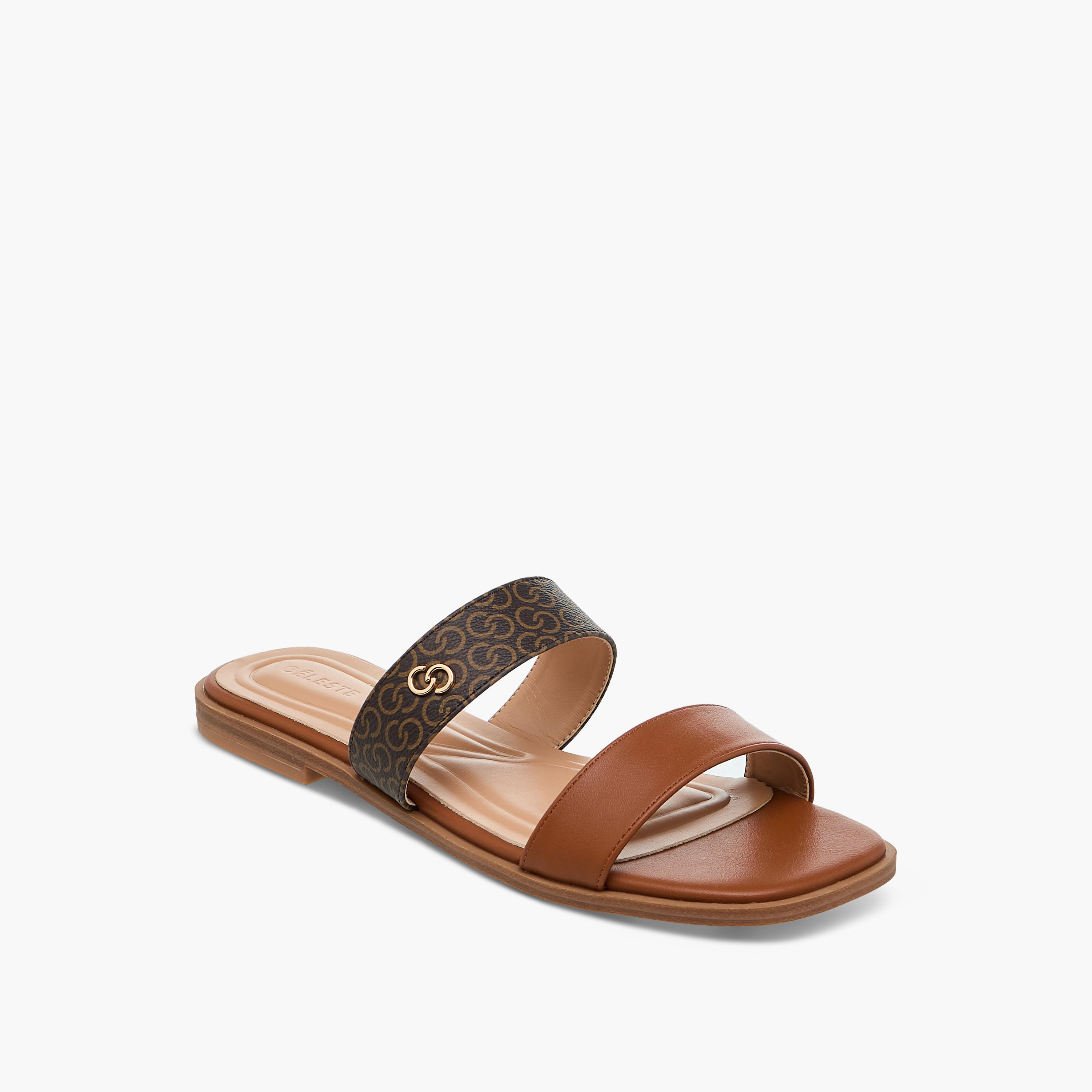 Celeste Women's Monogram Print Slip-On Flat Sandals-women-shoes-flats-sandals-image-2