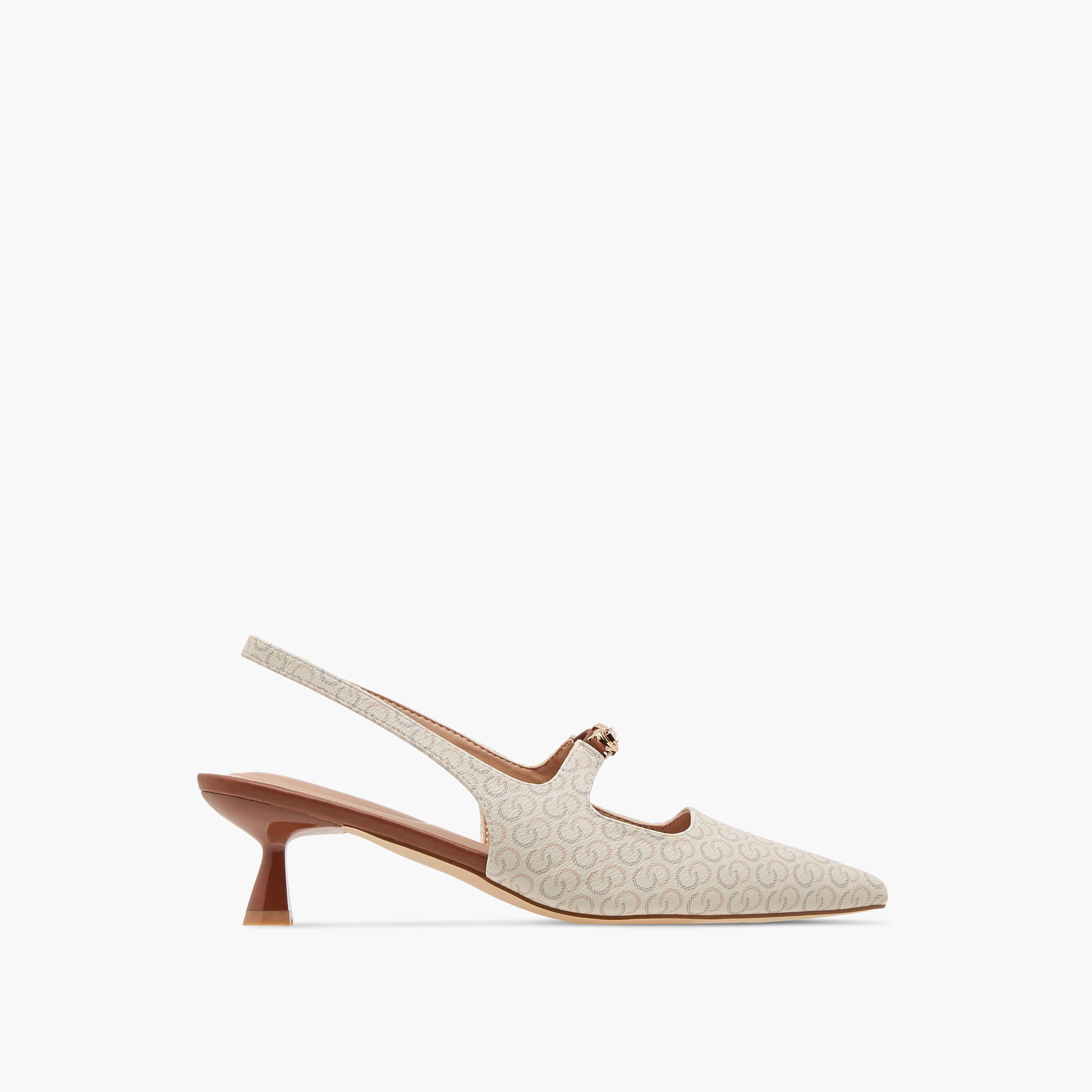 حذاء بطبعات مونوجرام وحزام خلفي وكعب صغير للنساء من سيليست-women-shoes-heels-image-4