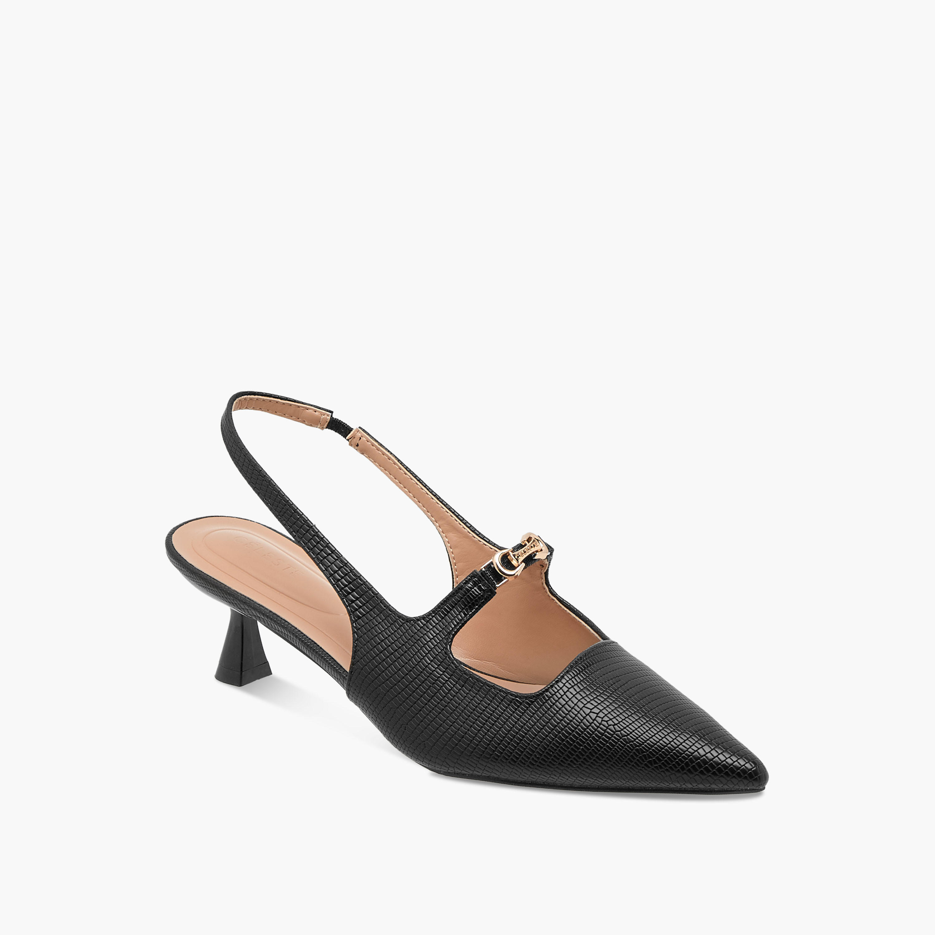 Celeste Women's Textured Slingback Shoes with Kitten Heels-women-shoes-heels-image-3